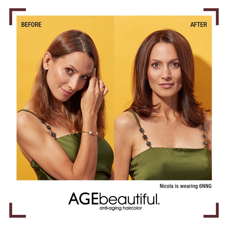 AGE beautiful Permanent Hair Dye 8N Medium Blonde - Hair Color with 20 Volume Developer, 100% Gray Coverage, Biotin Anti-Aging Formula for Thicker, Fuller Hair, Salon Quality