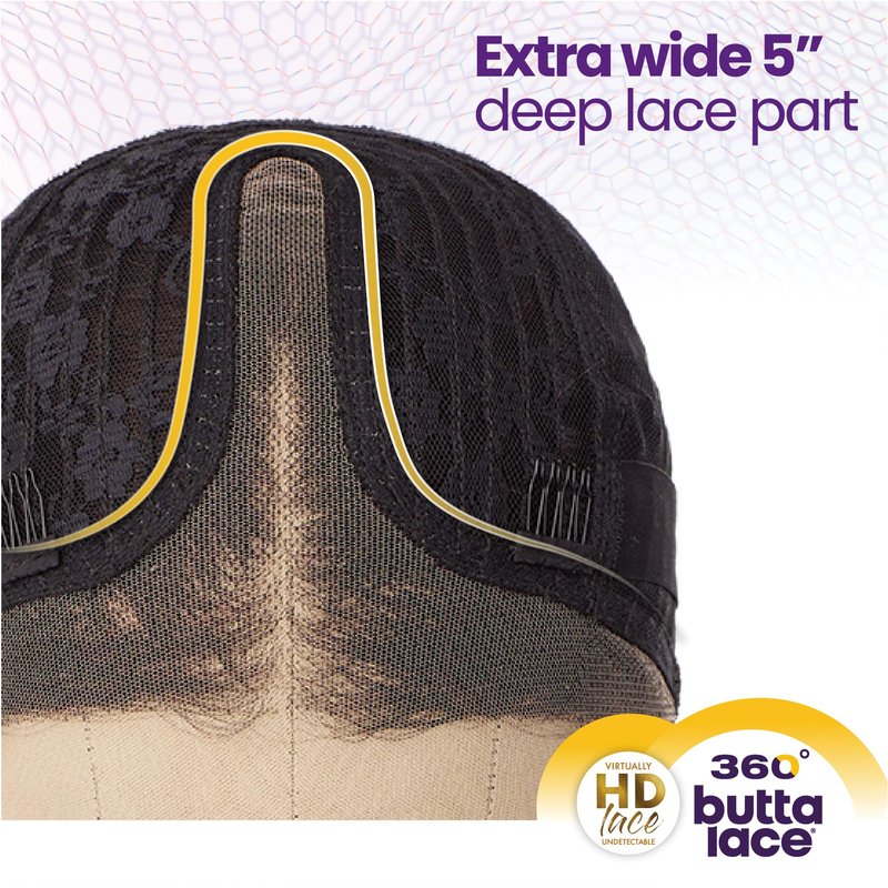 Sensationnel Butta 360 Lace Wigs - Unit 6 Wider Parting 360 Degree Lace Glueless Synthetic Preplucked Hairline (COPPERBROWN)