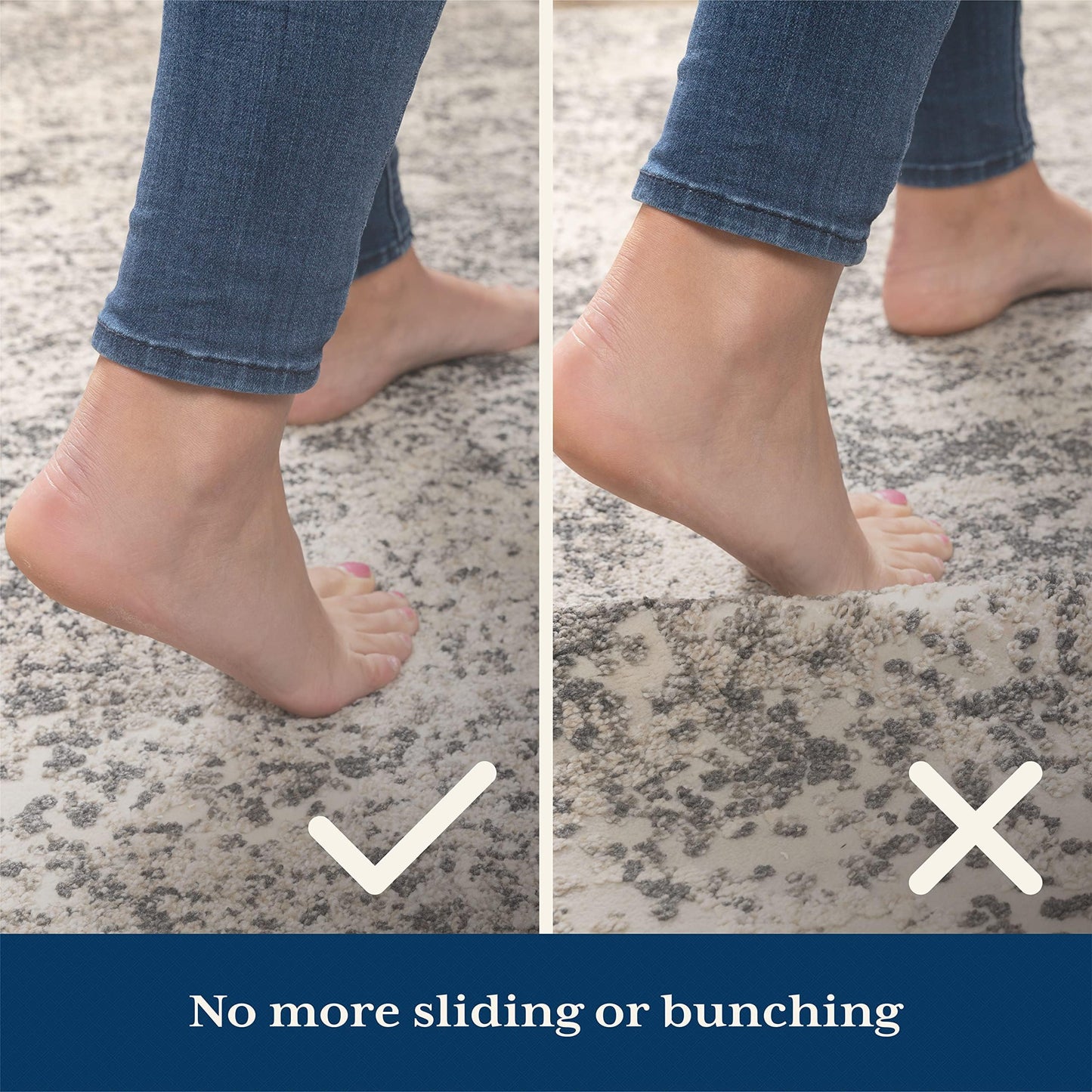 Veken Rug Gripper Pad for Hardwood Floors, Thick Non Slip Rug Pads for Area Rugs, Rug Grippers for Tile Floors, Under Carpet Anti Skid Mat, Keep Your Rugs Safe and in Place, 2x3 Ft