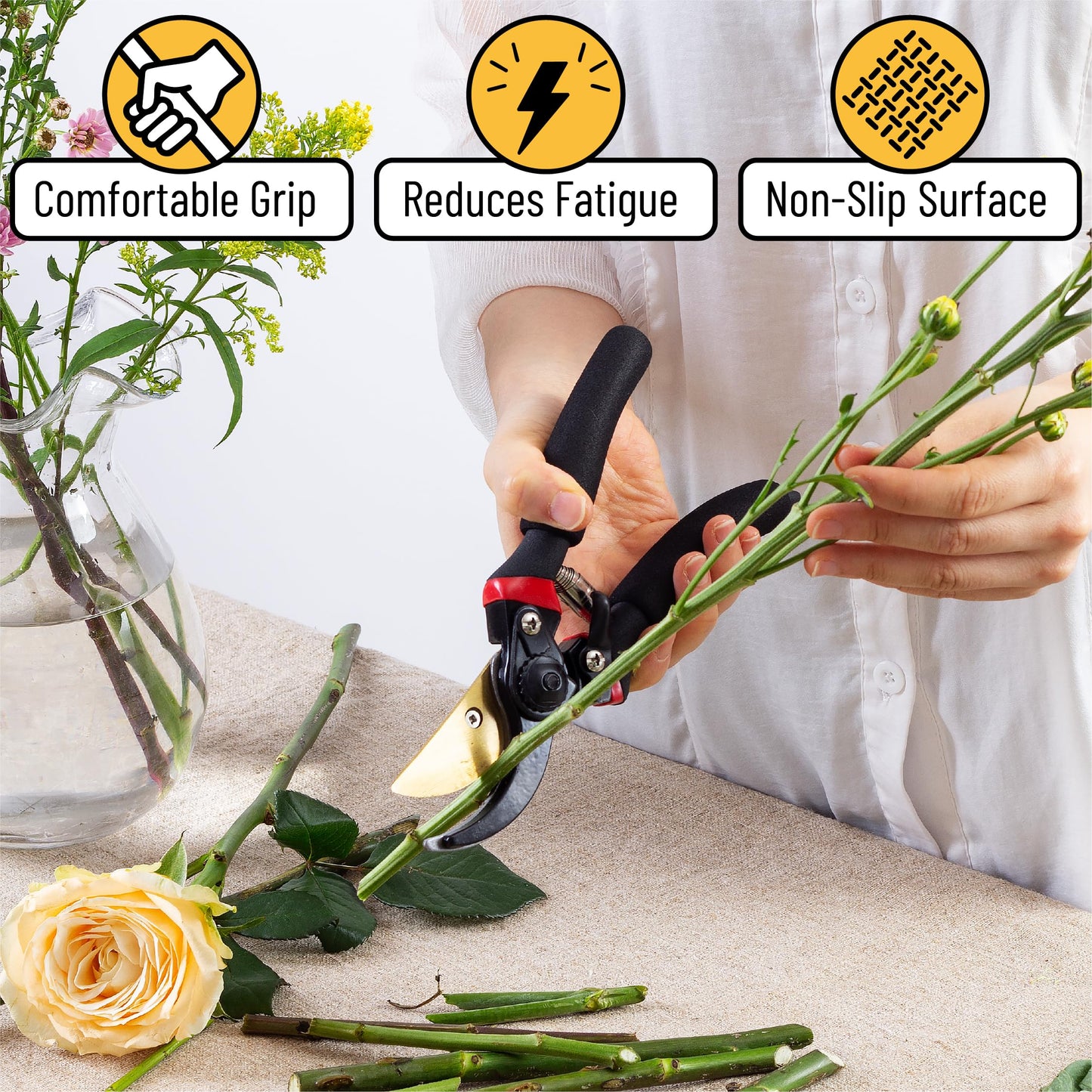 Mr. Pen- Pruning Shears, Garden Shears, 8" Professional, Titanium Blade, Garden Scissors, Gardening Shears