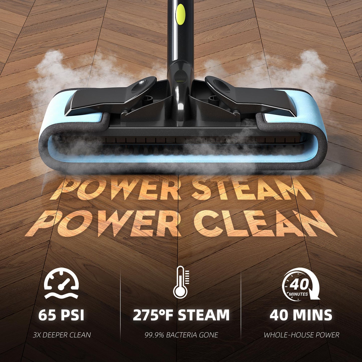 GOATCLEAN Heavy-Duty Steam Cleaner - 1500W Multipurpose Handheld Floor Steamer with 22 Accessories 16ft Cord for Home, Car Detailing, Tile, Grout, Carpet, Wallpaper, Upholstery, Window, Deep Cleaning