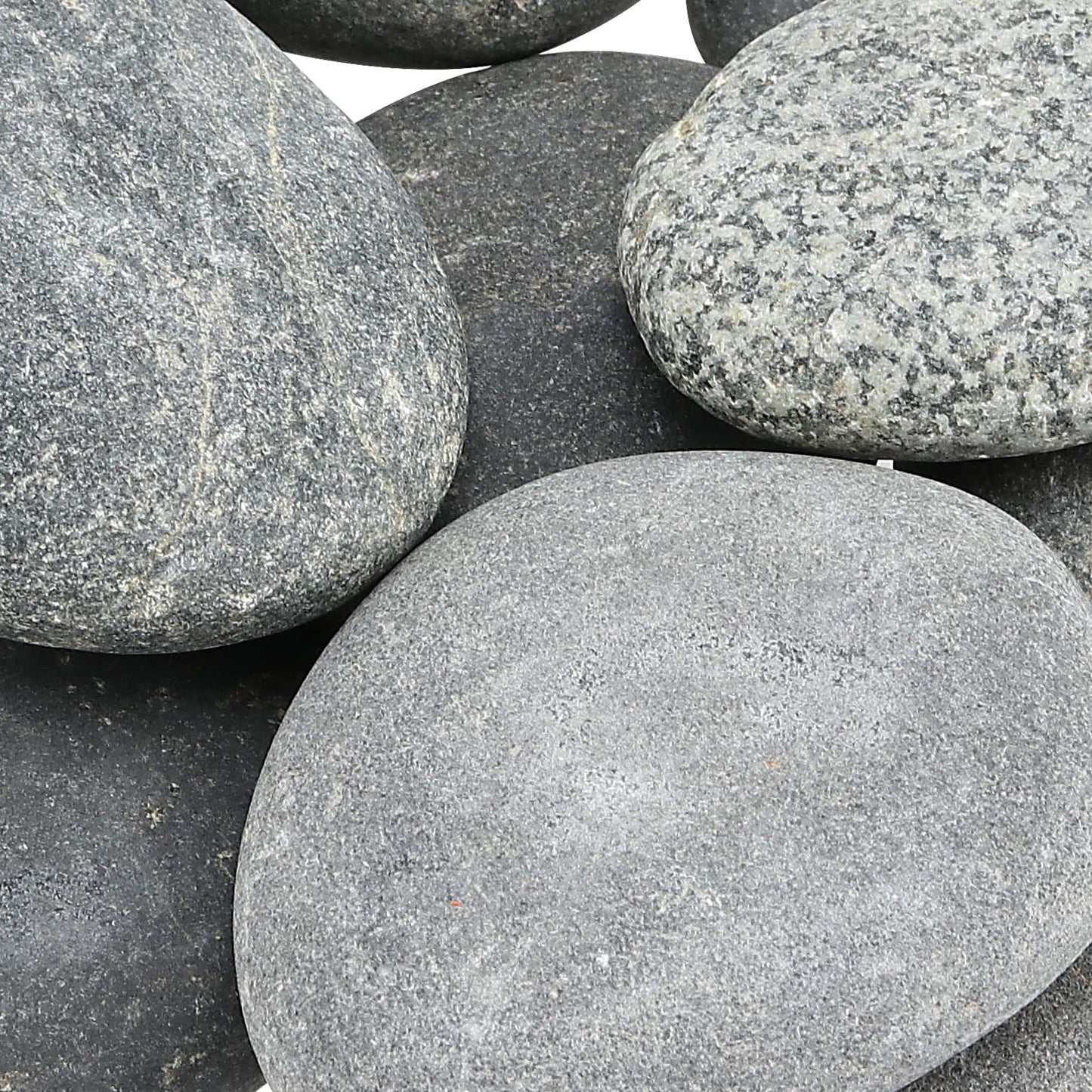 MUKLEI 60 PCS 2 Sizes River Rocks for Painting, 0.8-1.2 Inches, 2-3 Inches Flat Stones to Paint, Flat Rocks Smooth Painting Rocks Kindness Stones for DIY, Arts, Crafts, Family Time, Gray