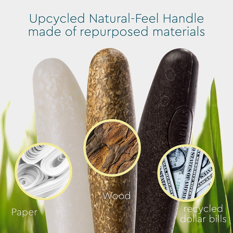 RADIUS Toothbrush Source Floss Brush BPA Free & ADA Accepted Improve Gum Health & Reduce Gum Issues - Super Soft - Cornstarch/Hemp/Money - Pack of 3