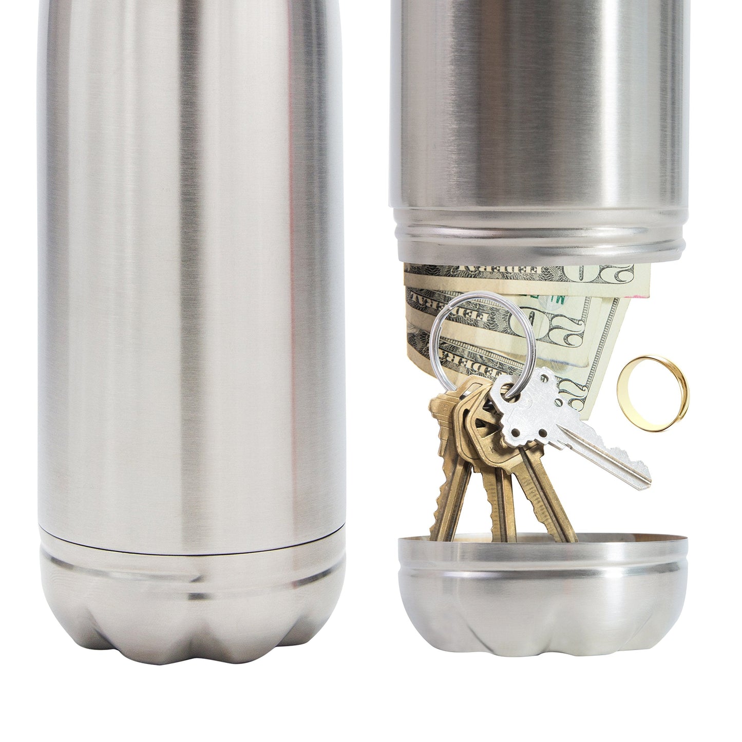 Diversion Water Bottle Safe, Stainless Steel Tumbler with Hidden Compartment, Real Functional Leak Proof Bottle to Hide Cash, Jewelry, Keys and Valuables in Plain Sight for Travel, Home, Beach, Gym
