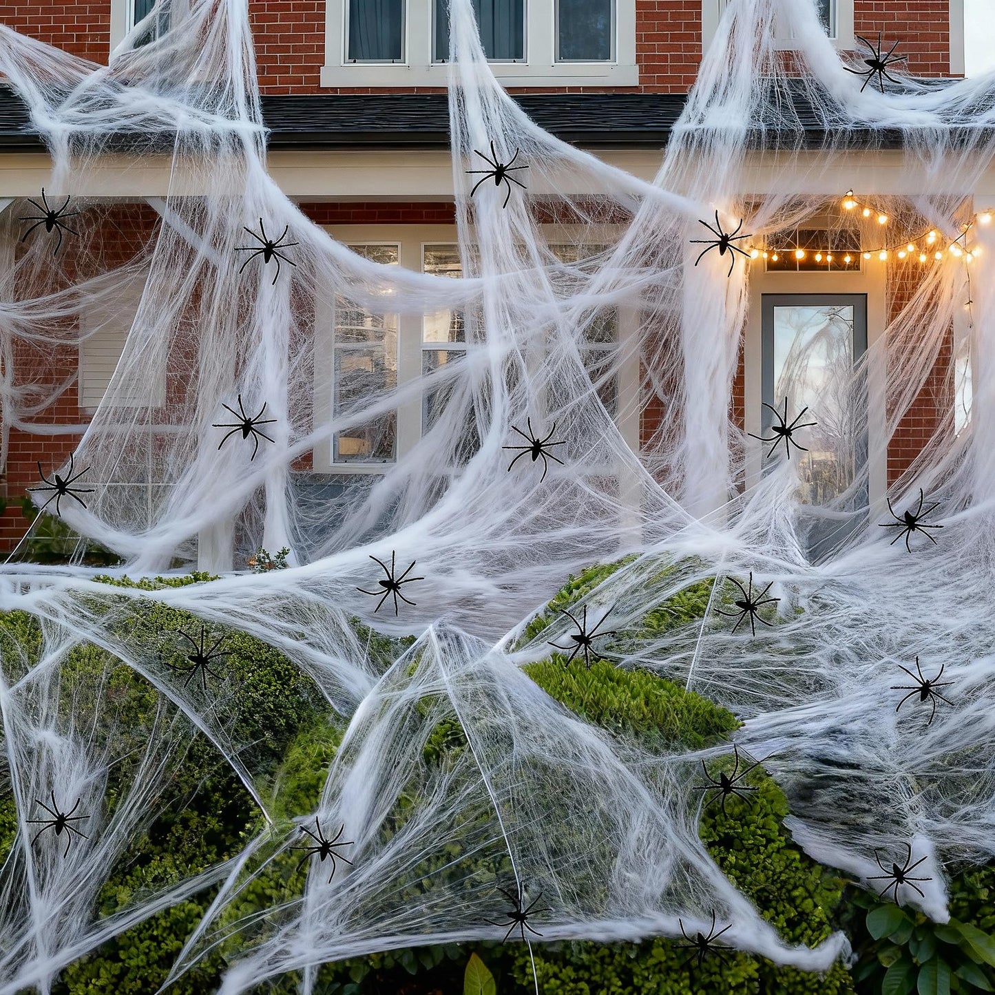 Nirohee 30x433 In Halloween Spider Web Black Creepy Cloth,900 Sqft Spider Webs Halloween Decorations with 100 Fake Spiders,Scary Spooky Gauze with Holes for Haunted House,Yard,Wall,Lawn,Garden,Horro