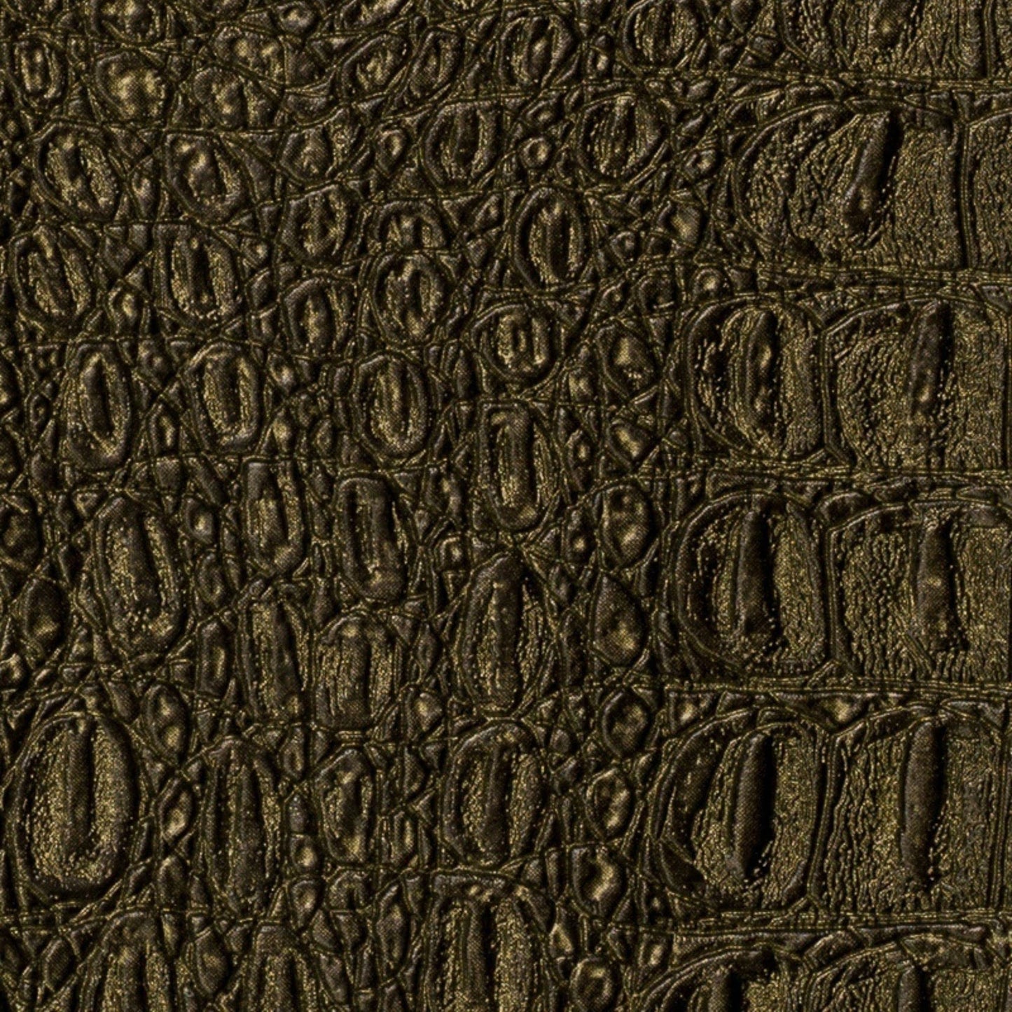 Alligator Fabric, Soft Textured Crocodile Vinyl Faux Leather, Gator Skin Embossed Upholstery DIY Craft and Clips Pleather Sheets – Individual 1 Yard Cut 36”x54” (Emerald Metallic)