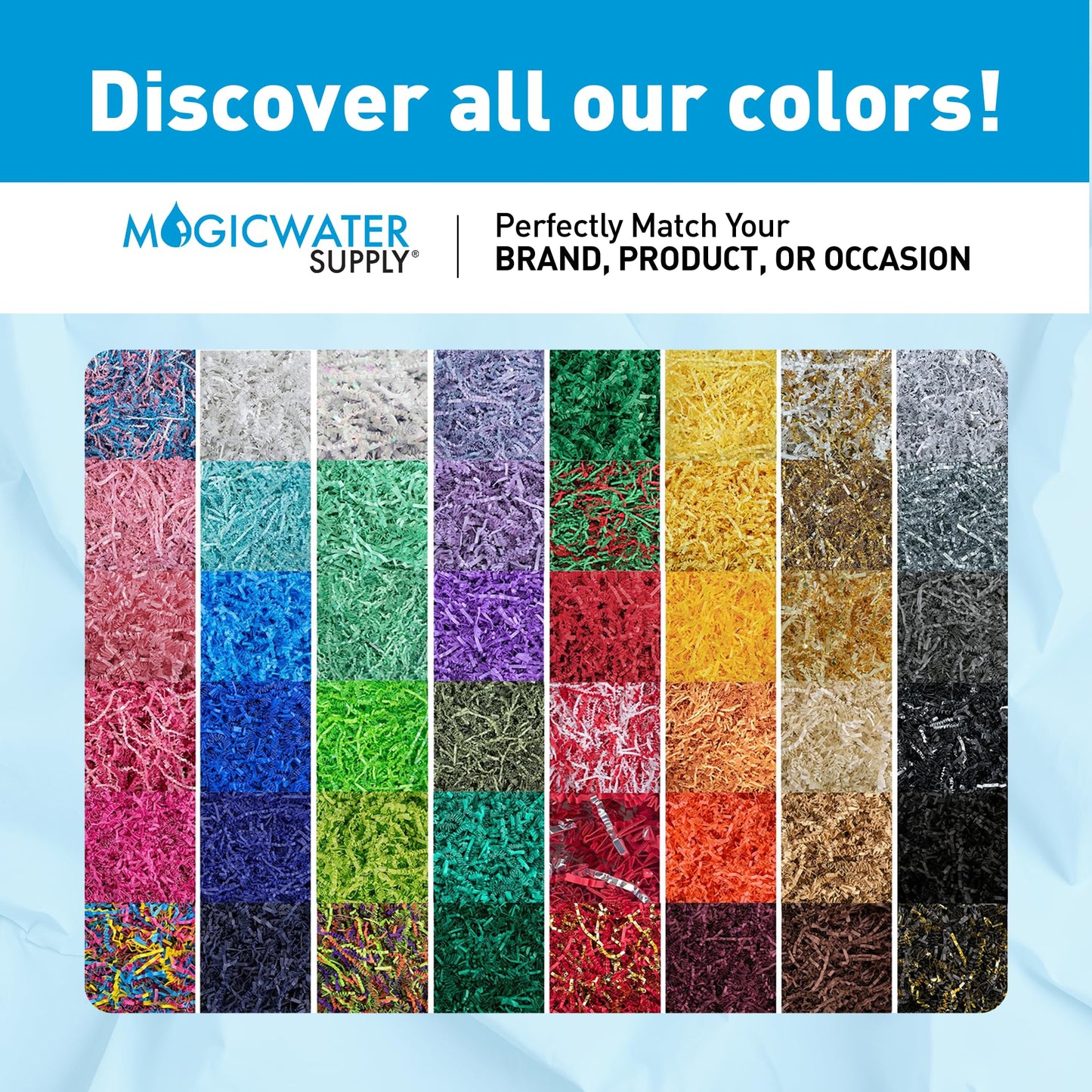 MagicWater Crinkle Cut Paper for Gift Baskets - 2LB White - Perfect for Shredded Paper Filler, Basket Filler, Gift Boxes, Bridesmaid Gifts, Christmas Stuffers & More – Ideal for All Occasions