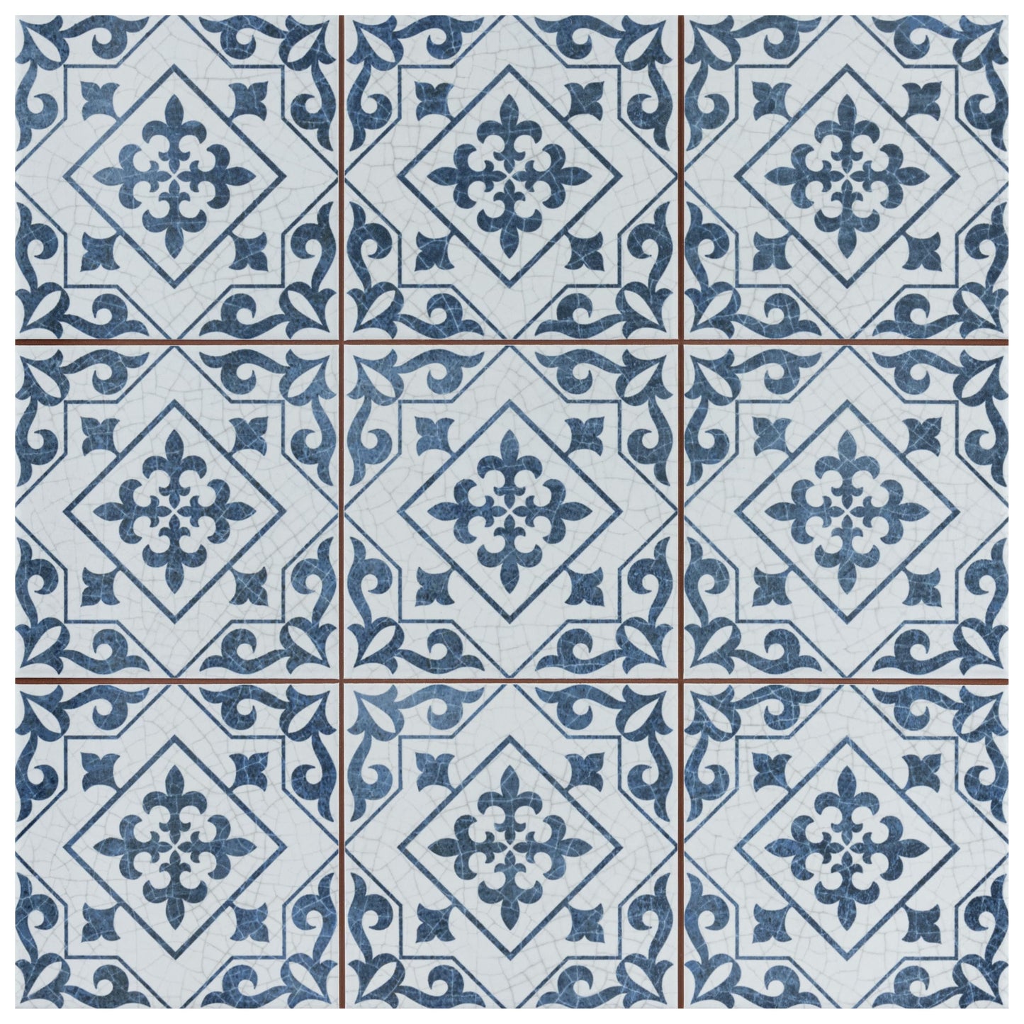 Merola Tile Harmonia Atlantic Cobalt Blue 13" x 13" Ceramic Floor and Wall Tile