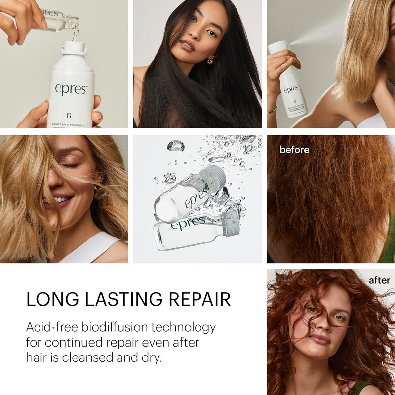 Epres Bond Repair Treatment Kit + Refill (2 x 15ml) | Bonding Treatment for Damaged Hair | Repair, Strengthen & Nourish | For All Hair Types, Textures & Extensions
