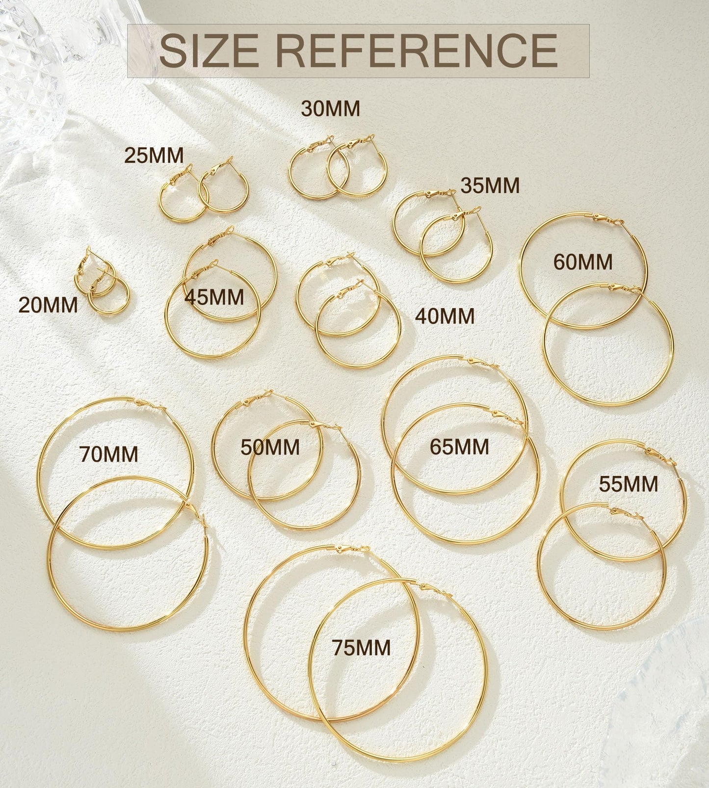Gold Hoop Earrings Set for Women, 18 Pairs Hypoallergenic Statement Open Pearl Hoops Earring for Multipack, Gold Chunky Hoop Earrings for Women Trendy Jewelry (Gold-14K-12 Pairs)