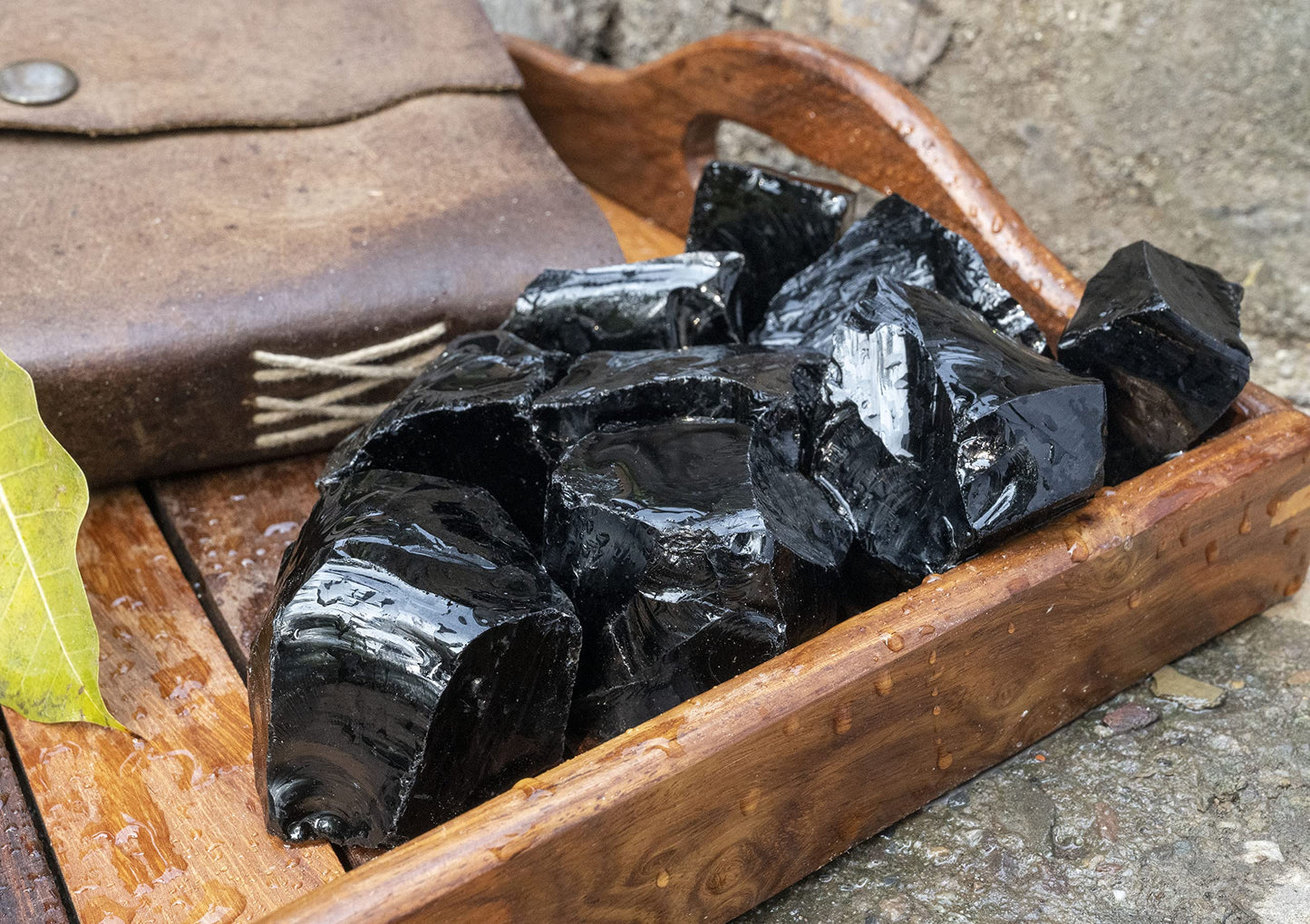 Crocon® 1LB Black Obsidian Rough Bulk Rocks Natural Stone Spiritual Gifts Raw Gemstone Crystals and Stones Tumbling Cabbing Polishing Gem Mining Chakra Balancing Reiki Healing Home Office Décor