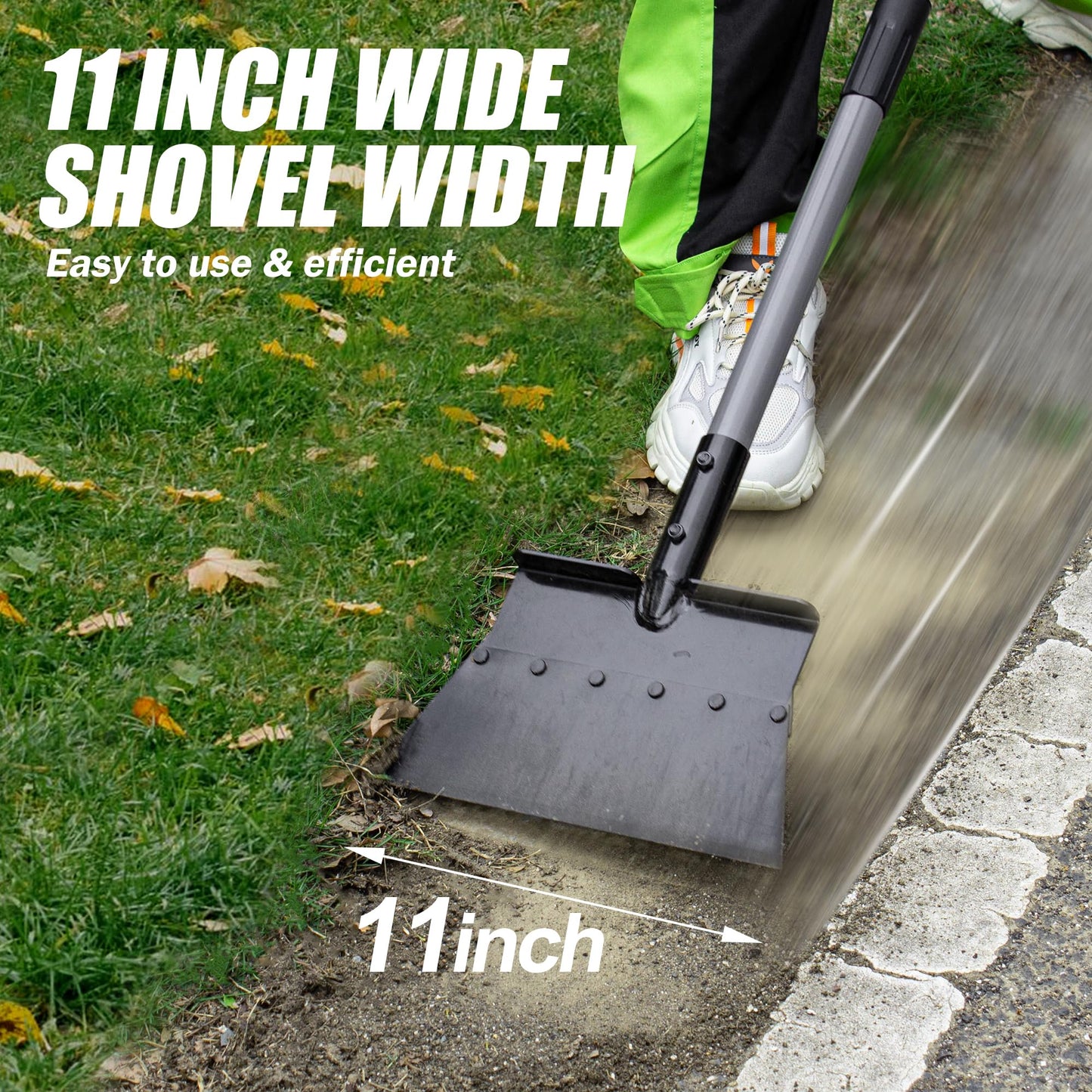 Suchtale Garden Flat Shovel,Floor Scraper, Heavy Duty Multifunctional Outdoor Cleaning Shovel with 54 Adjustable Long Handle, Ideal for Weed Scraper, Lawn Edging,Trenching,Driveway,Sidewalk