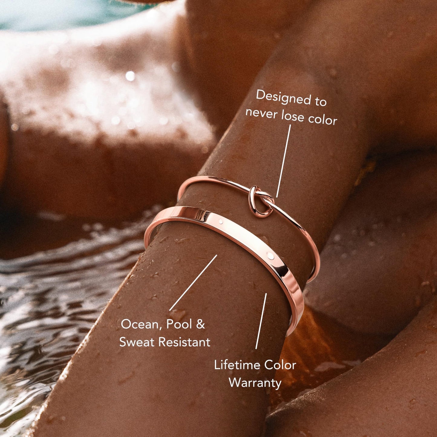 Gokeey Rose Gold Cuff Bracelets for Women,Dainty Rose Gold Bangles Bracelets Set for Women, Paperclip Link Chain Rope Beaded Tie Knot Bracelets Stack Chunky Jewelry