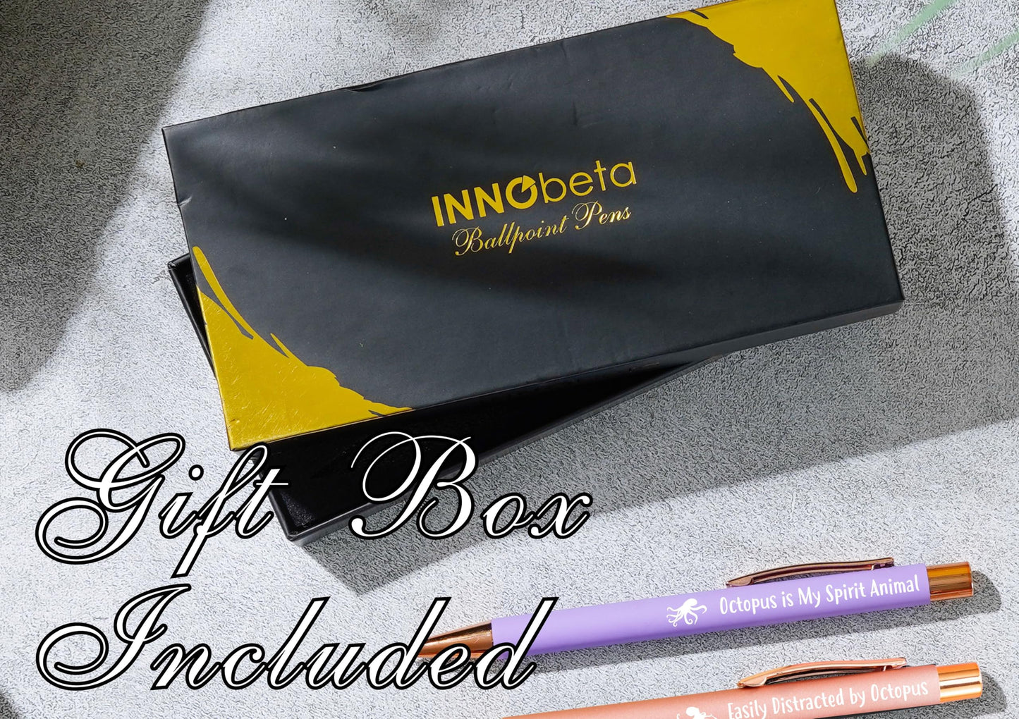 InnoBeta Octopus Gifts for Octopus Lover, Ballpoint Pen Set of 4, Gifts for Octopus Nerd on Birthday, Christmas and any Special Occasion