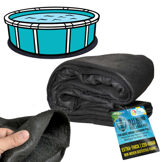 U.S. Pool Supply Ground Shield 15-Foot Round Heavy Duty Pool Liner Pad for Above Ground Swimming Pools - Protects Pool Liner, Prevents Punctures, Weed Barrier, Eco-Friendly Fabric - Extends Liner Life
