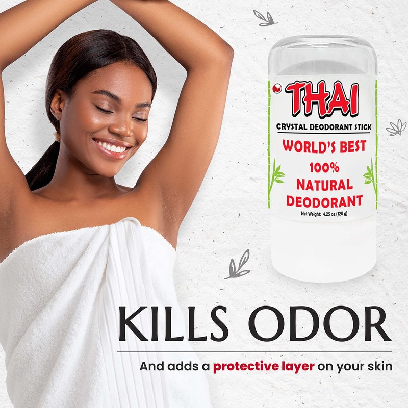 2-PACK Thai Deodorant Spray - Made in USA - Whole Body Natural Crystal Salt Deodorant Spray for Women Men & Teens, (8 Oz)