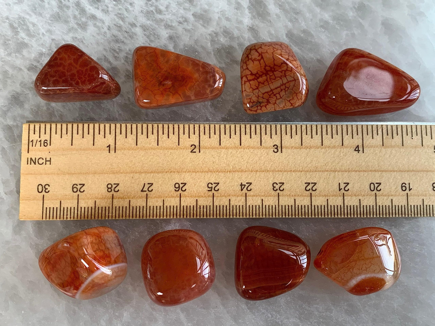 Wholesale Tumbled Fire Agate Stones, Polished Fire Agate Rocks (0.25 Pound)