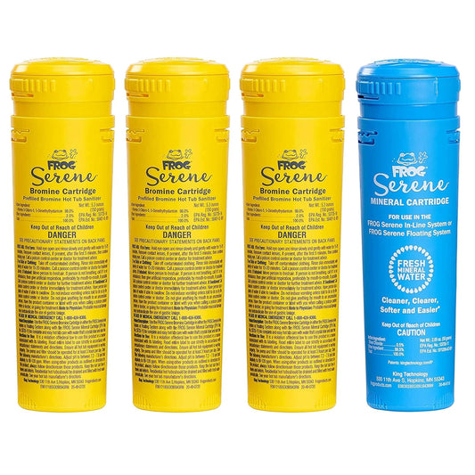 FROG Serene Replacement Mineral and Bromine Cartridge Kit for use with Hot Tub FROG Serene Floating Sanitizing System - Prefilled for Quick & Easy Hot Tub Maintenance - 3 Month Bundle