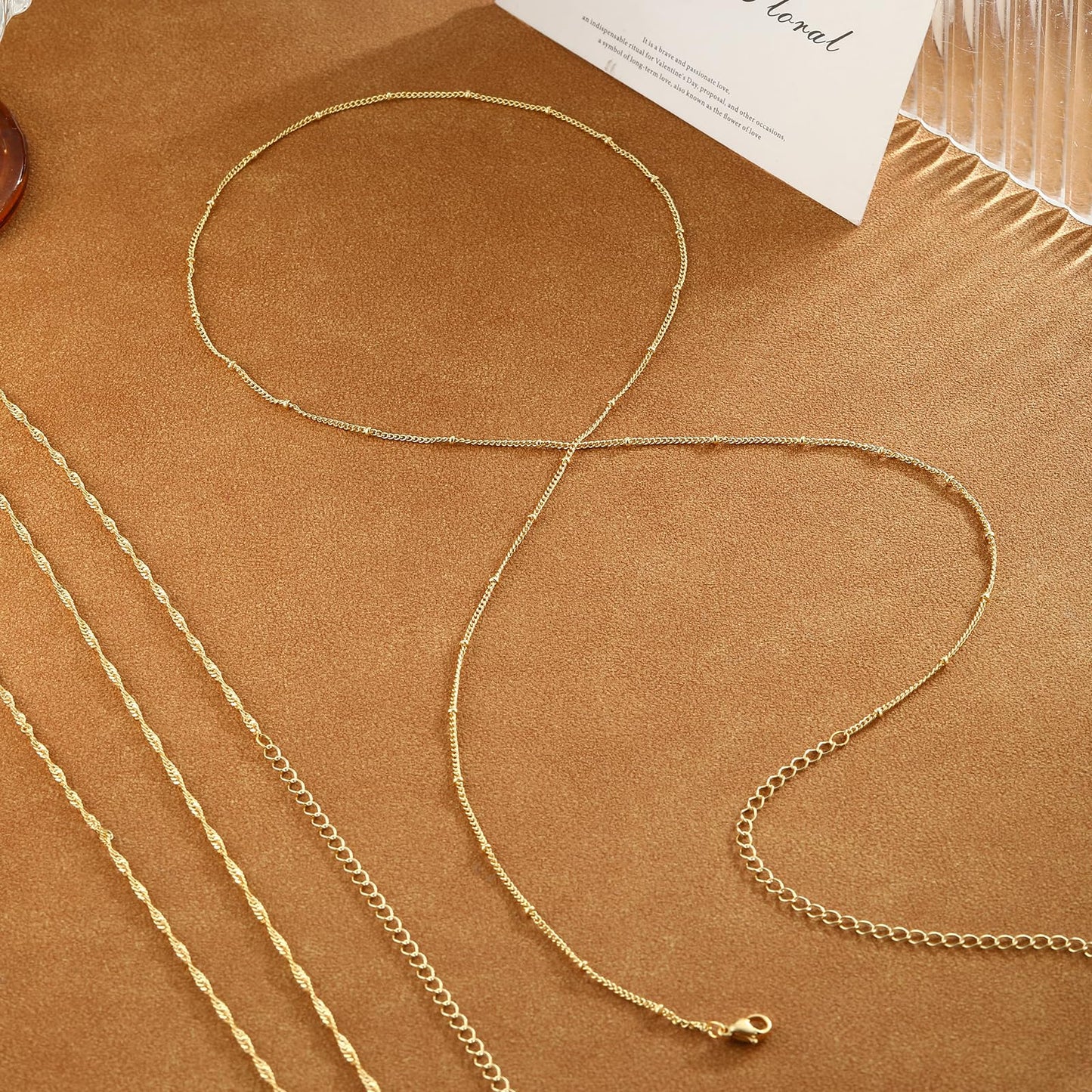 SUFOPE Gold Waist Chain for Women Dainty 14K Gold Plated Rope Belly Chain Adjustable Layered Bikini Belly Beads for the Waist Waterproof Beach Accessories Body Chain Jewelry Gifts