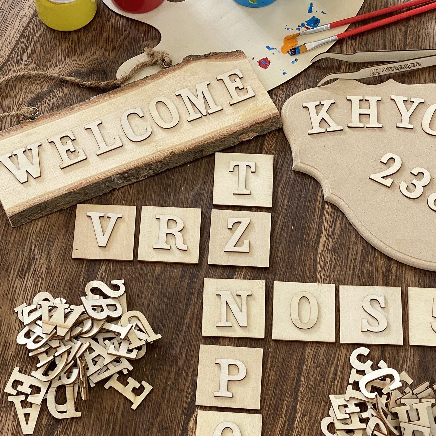 306 Pieces 1-1/4 Inch(1.25") Small Unfinished Wooden Letters and Wooden Numbers Decorative Font Alphabet Letters for Scrapbooking DIY Crafts Homemade Project