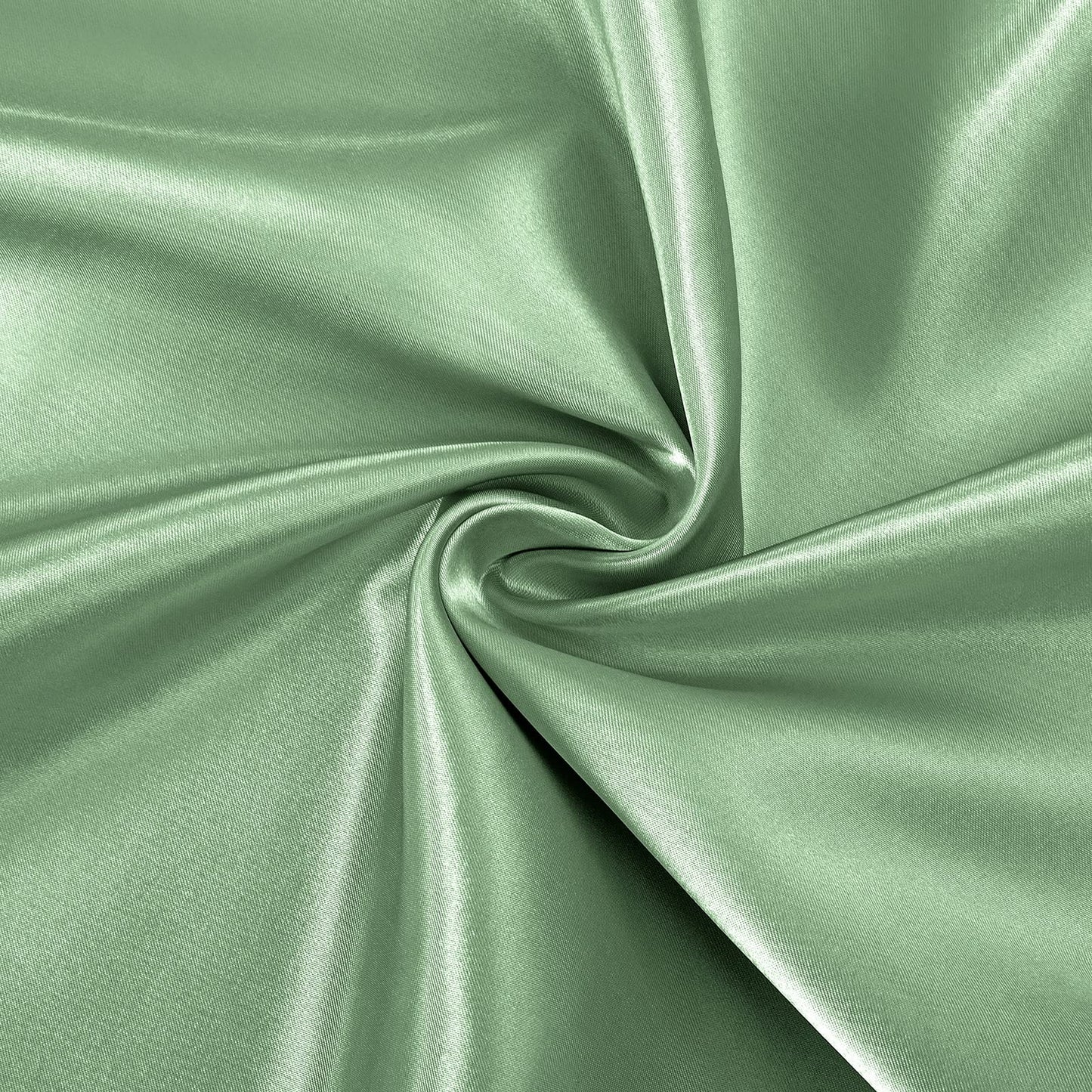 Horbaunal Sage Green Satin Fabric 55 Inch Wide by The Yard, Soft Charmeuse Satin Fabric for Wedding Dress, DIY Craftings, Costumes, 5 Yard