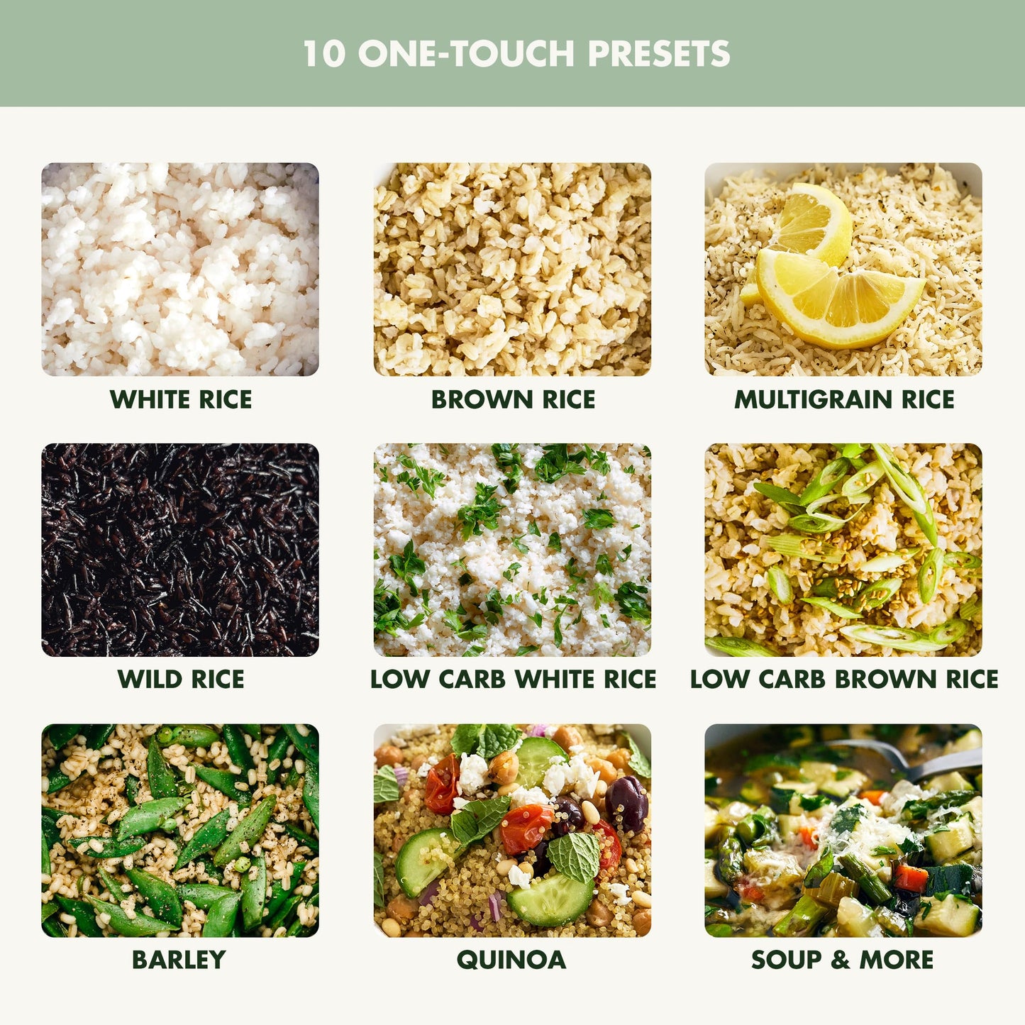 GreenPan Rice Cooker, 8 Cups Cooked (4 Uncooked), Low-Carb & Soup Mode,10 ONE-TOUCH Cooking Presets, PFAS-Free Ceramic Steamer Basket, Fuzzy Logic, Auto Keep Warm, Oats, 24HR Delay Timer, Mint Green