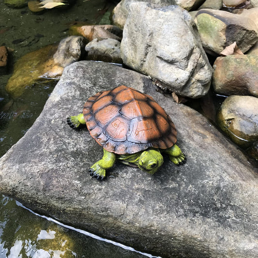ACBUFYI Turtle Tortoise Sculptures, Garden Patio Lawn Yard Art Resin Decorations Outdoor Garden Decor, 8.6 inches Turtle Yard Decorations Outdoor, Full Color 1