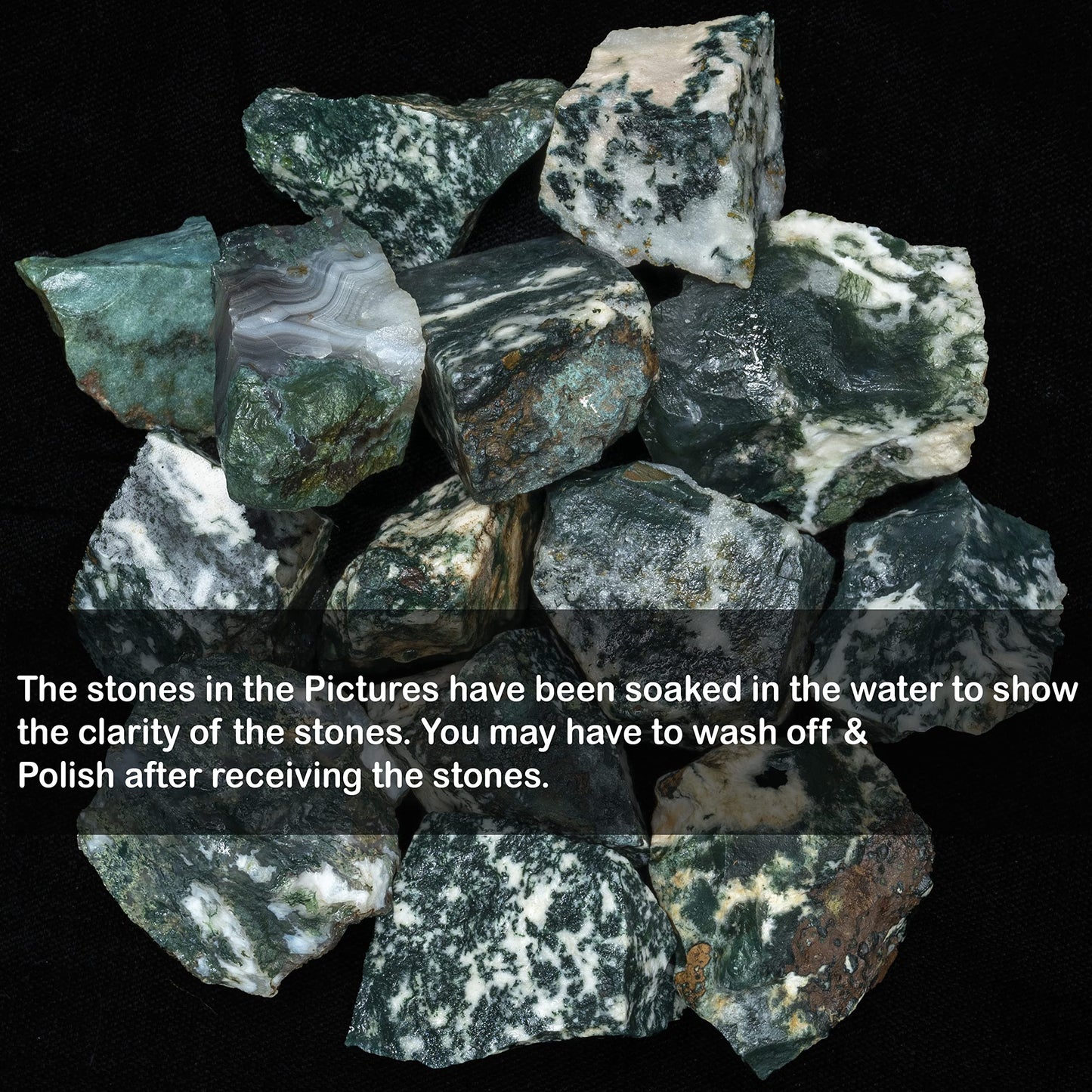 Crocon Tree agate Rough Bulk Natural Stone Raw Gemstone Tumbling Cabbing Polishing Gem Mining Energy Generator Chakra Balancing Reiki Healing Good Luck Home Office Decor Weight :-1Lb Approx