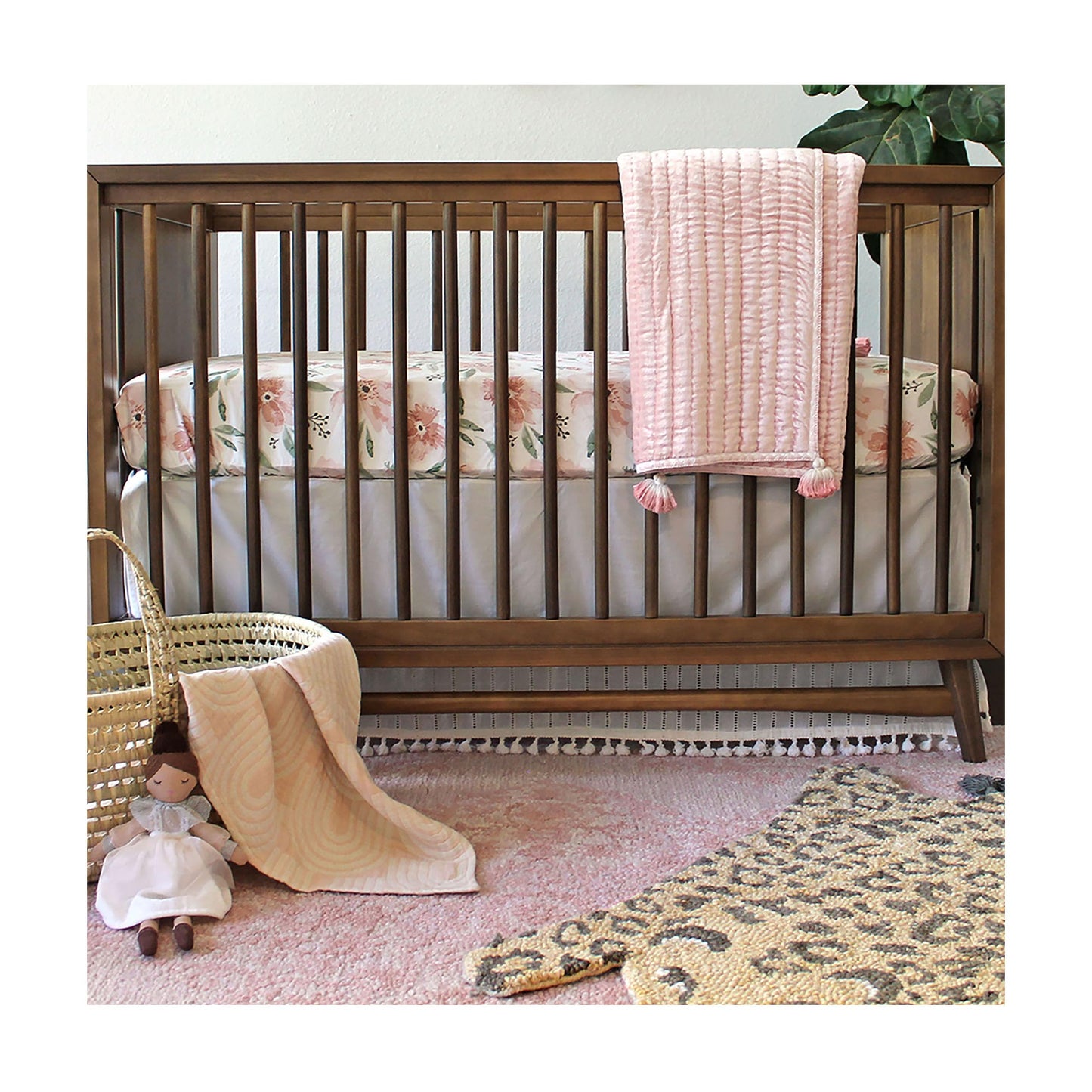 Crane Baby Leopard Shaped Nursery Rug, Handmade 100% Wool Safari Animal Rug for Baby Boy and Girl Nursery, Jungle Nursery Decor, Leopard Print Rug for Toddler Room, Kids Room, 23 x 36 Inches