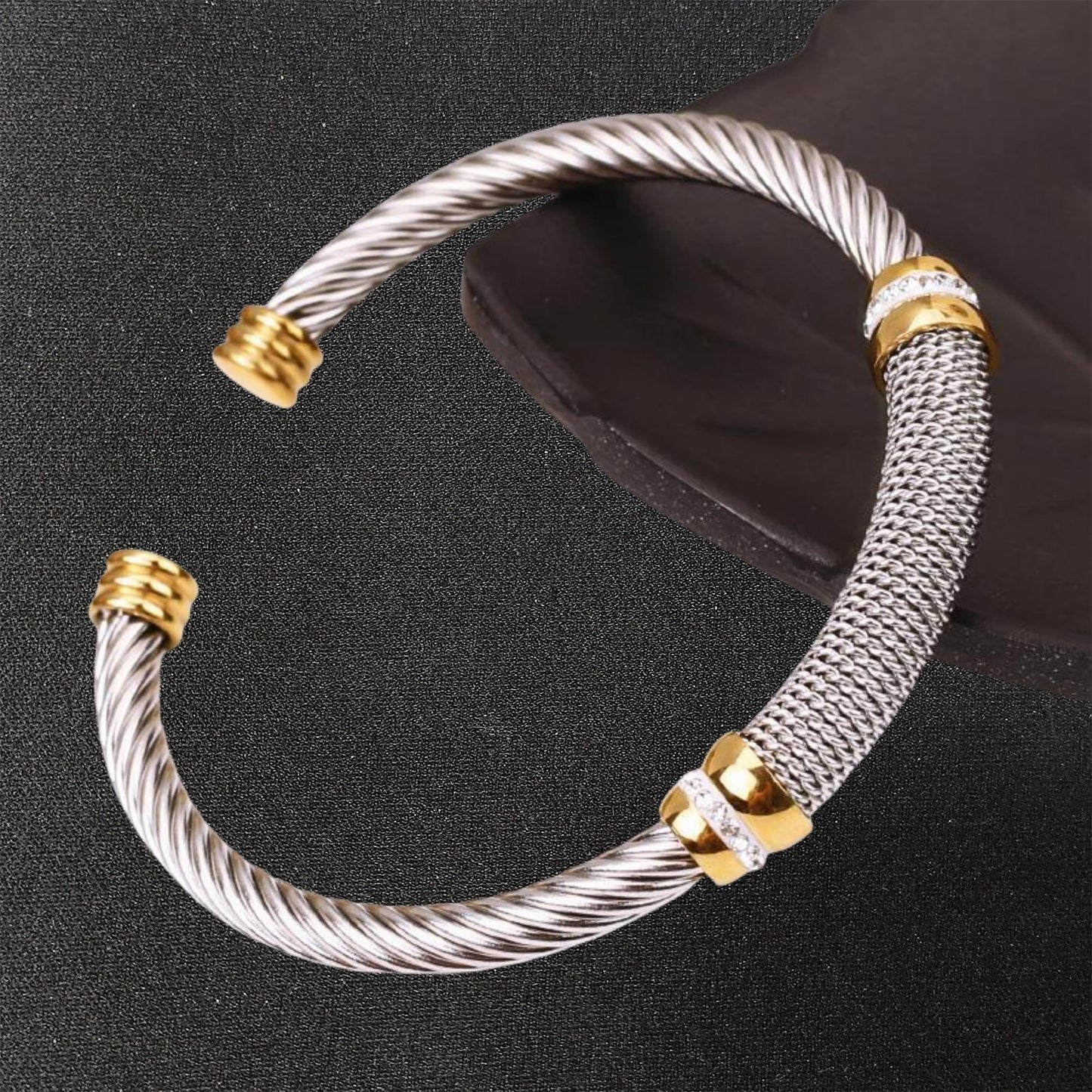 925 Sterling Silver Bracelet for Women Silver Bangle Bracelet for Men Open Cuff Bangle Bracelet Twisted Cable Wire Bracelet Simple Open Bangles Cuff Jewelry for Women Birthday Valentine Gift