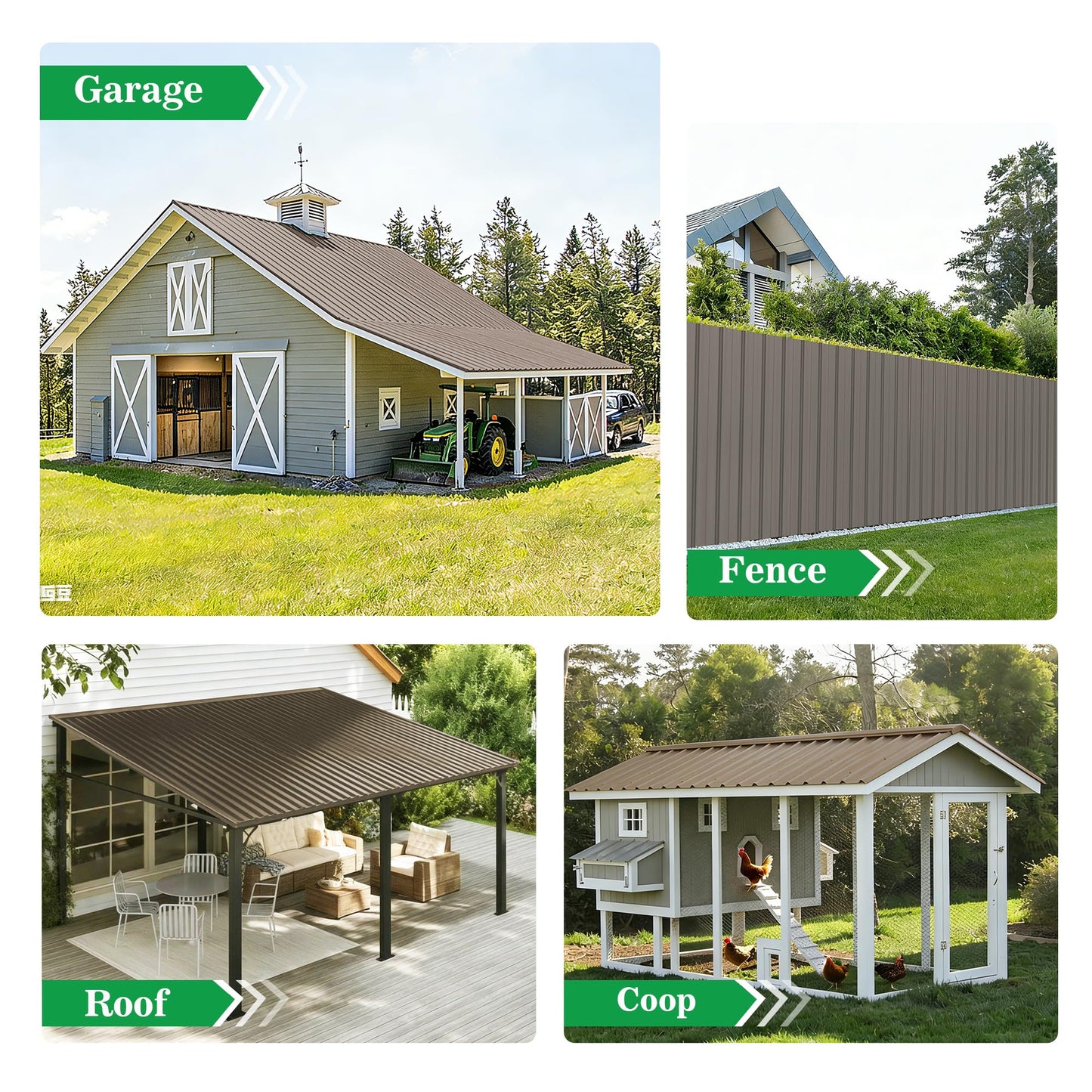 25pcs Metal Roofing Panels, 60.63'' L ×17.72'' W 182.34 ft² Corrugated Metal Sheets, Galvanized Steel Roof Fence Panels for Mobile Homes, Garages, Chicken Coop, Sheds, Stables, Patio, Warm Gray
