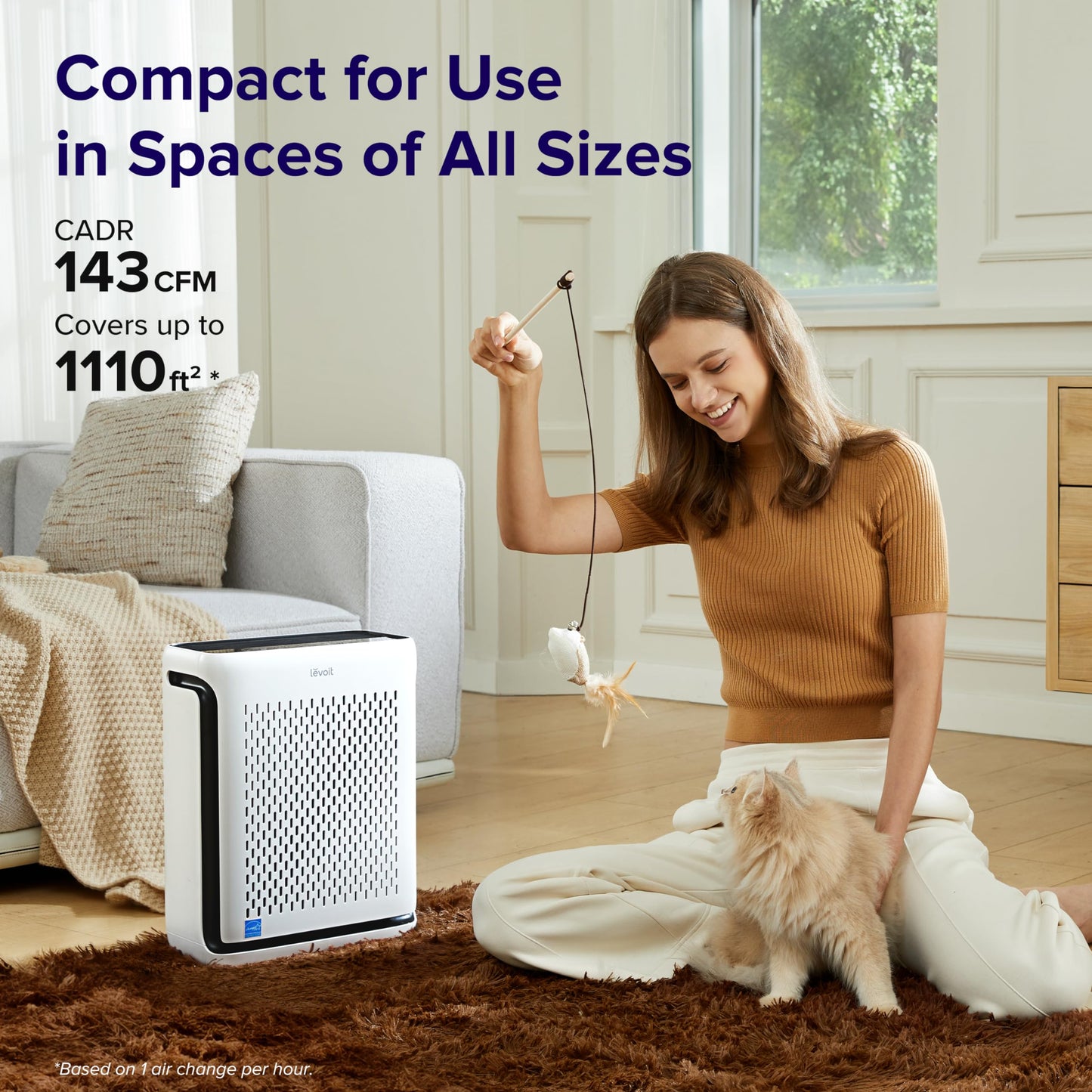 LEVOIT Air Purifiers, Vital100S & Air Purifiers for Bedroom Home, HEPA Filter Cleaner with Fragrance Sponge, White