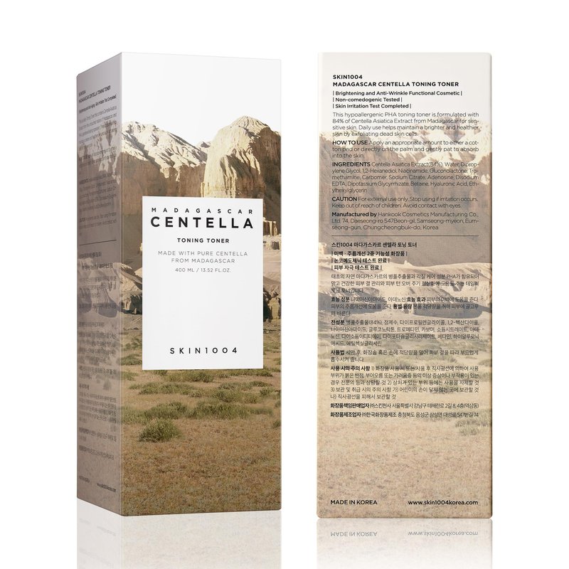 SKIN1004 Centella Toning Toner 13.52 fl.oz, 400ml, Korean Face Toner with Madagascar Centella Asiatica & Hyaluronic Acid for Hydrating, Soothing and Moisturizing, PHA Exfoliator, Korean Skin Care