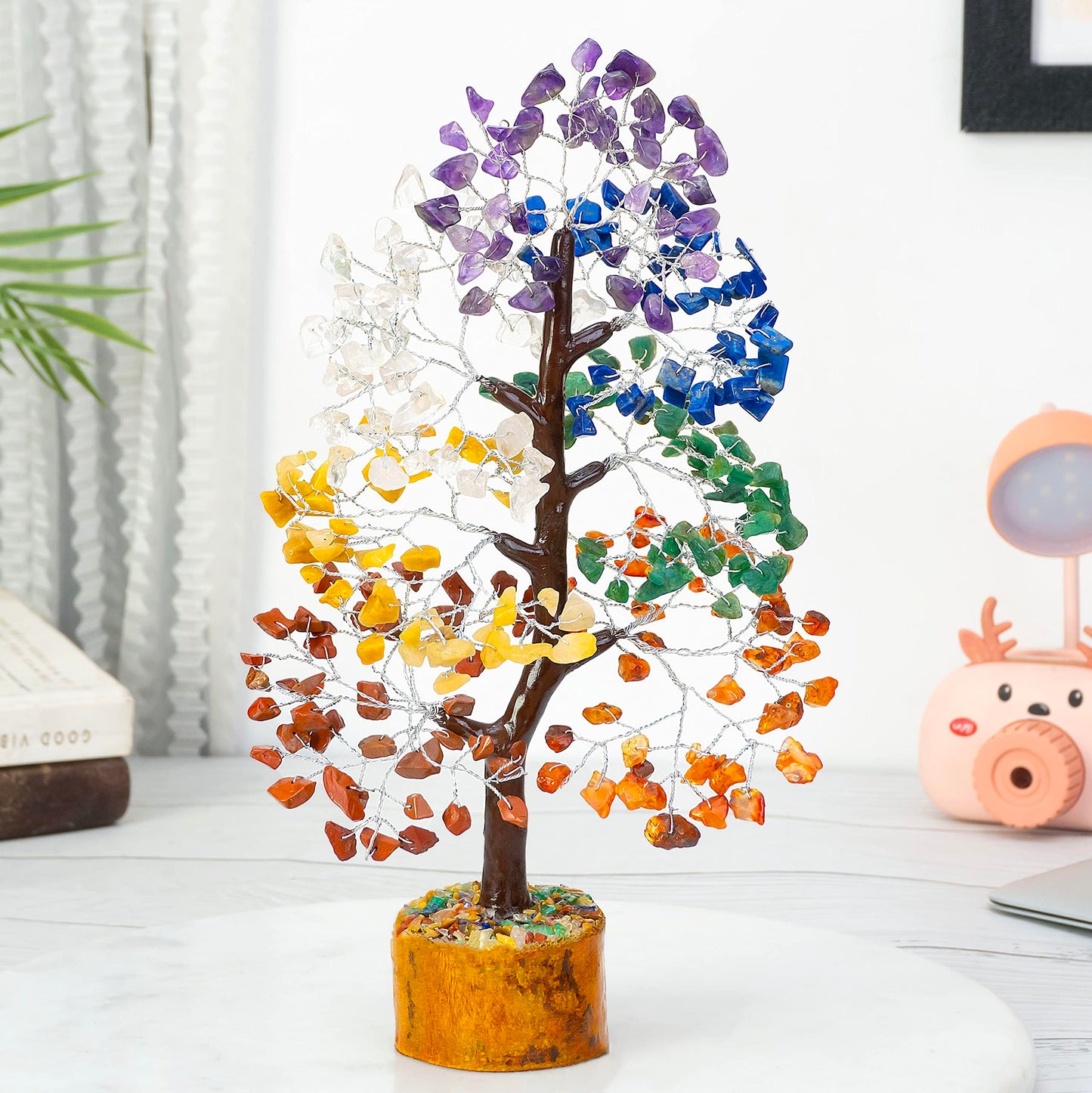 Crocon® 7 Chakra Tree of Life, Crystal Tree of Life - Gemstone Money Tree, Feng Shui Tree, Crystal Decoration, Artificial Tree, Spiritual Gift, Seven Chakra Tree, Healing Crystal Tree Gifts