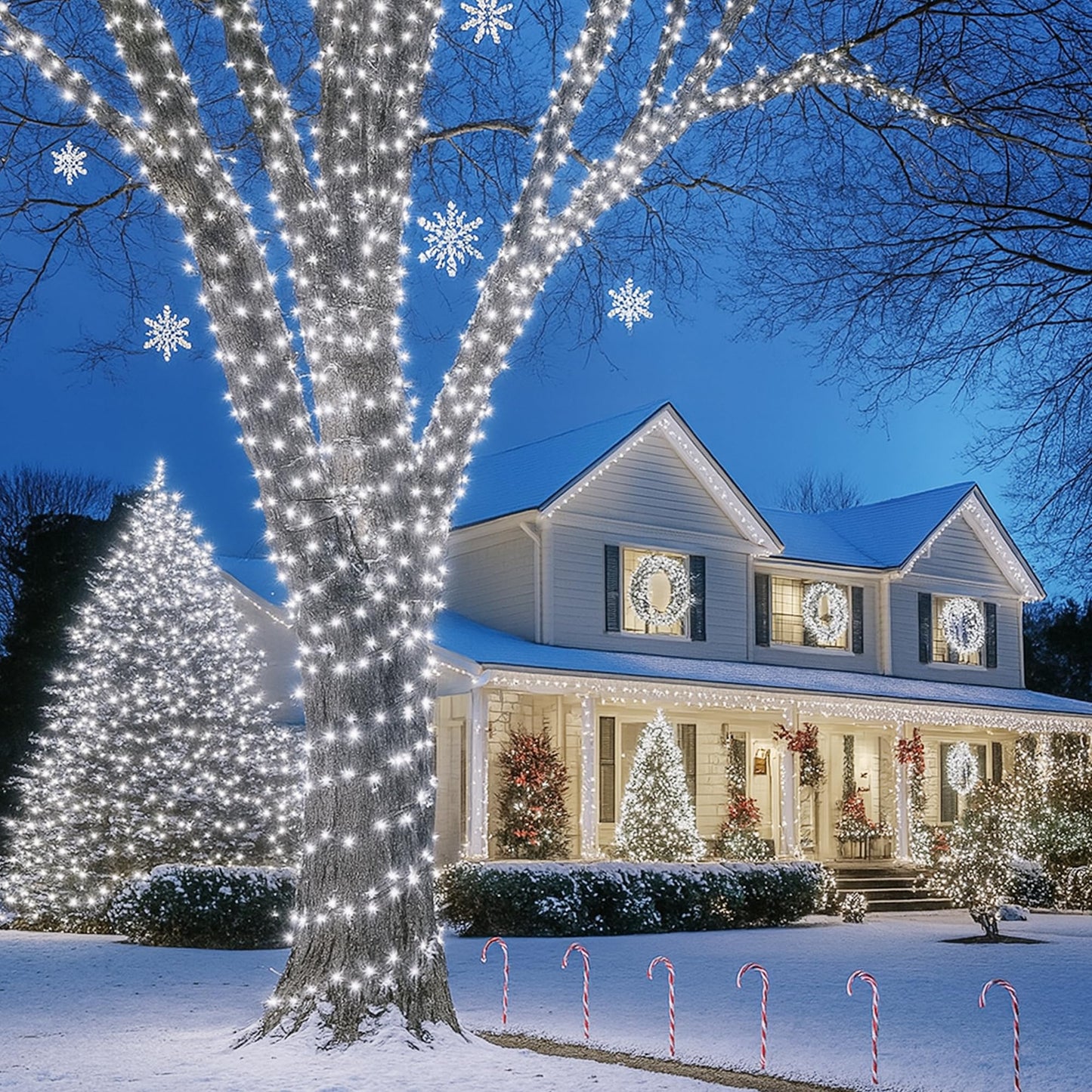 2-Pack Connectable 210FT 600LED Christmas String Lights Waterproof, Twinkle Lights with 8 Modes, Bright Indoor String Lights, String Lights Outdoor Green Wire for Holiday Party Christmas Decorations