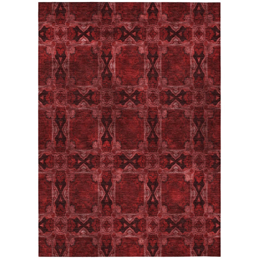 Addison Rugs Chantille ACN564 Red 9' x 12 Indoor Outdoor Area Rug, Stain Resistant, Machine Washable, Non Shedding, Bedroom, Living Room, Dining Room, Kitchen Rug