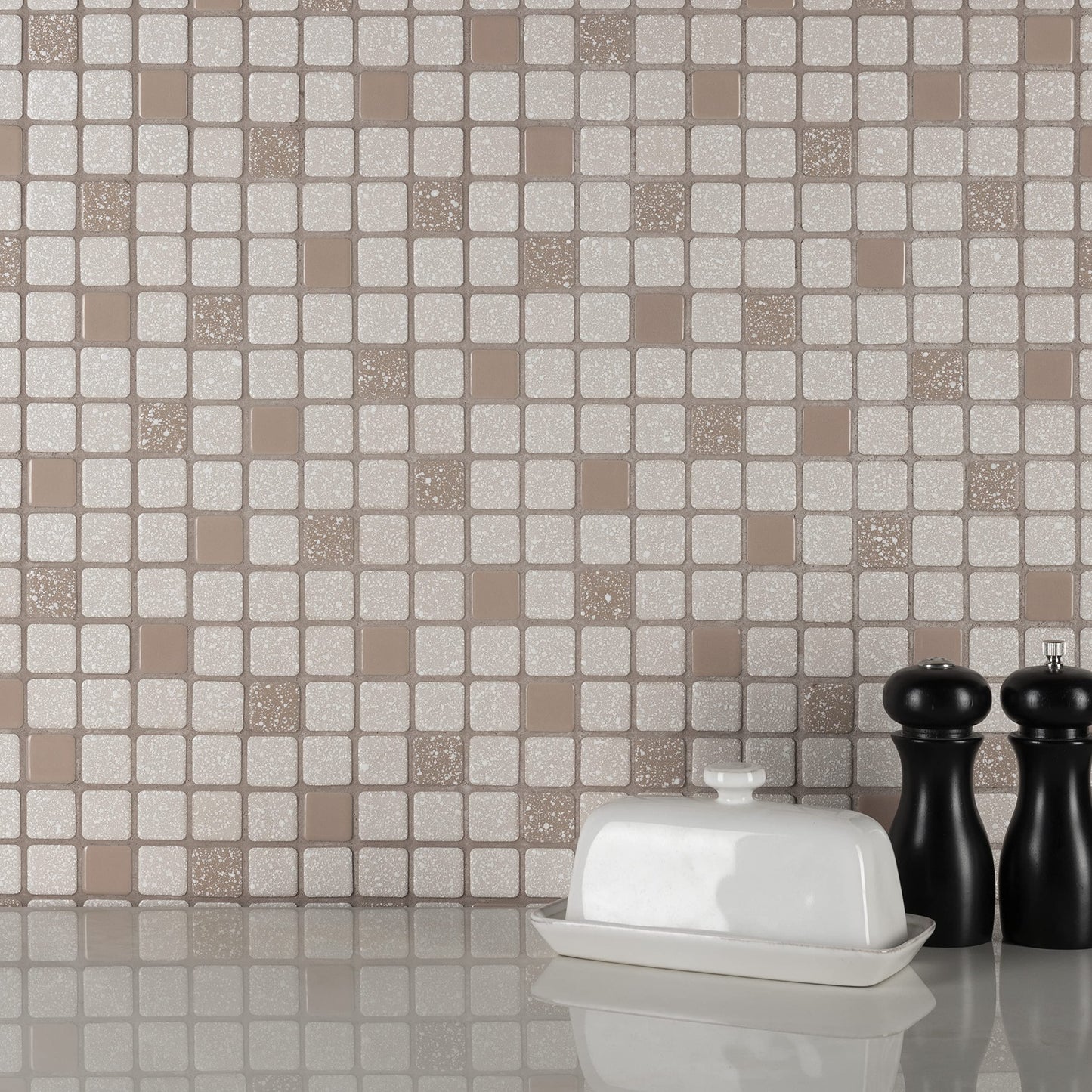 Merola Tile Crystalline Square Beige 12" x 12" Porcelain Floor and Wall Tile