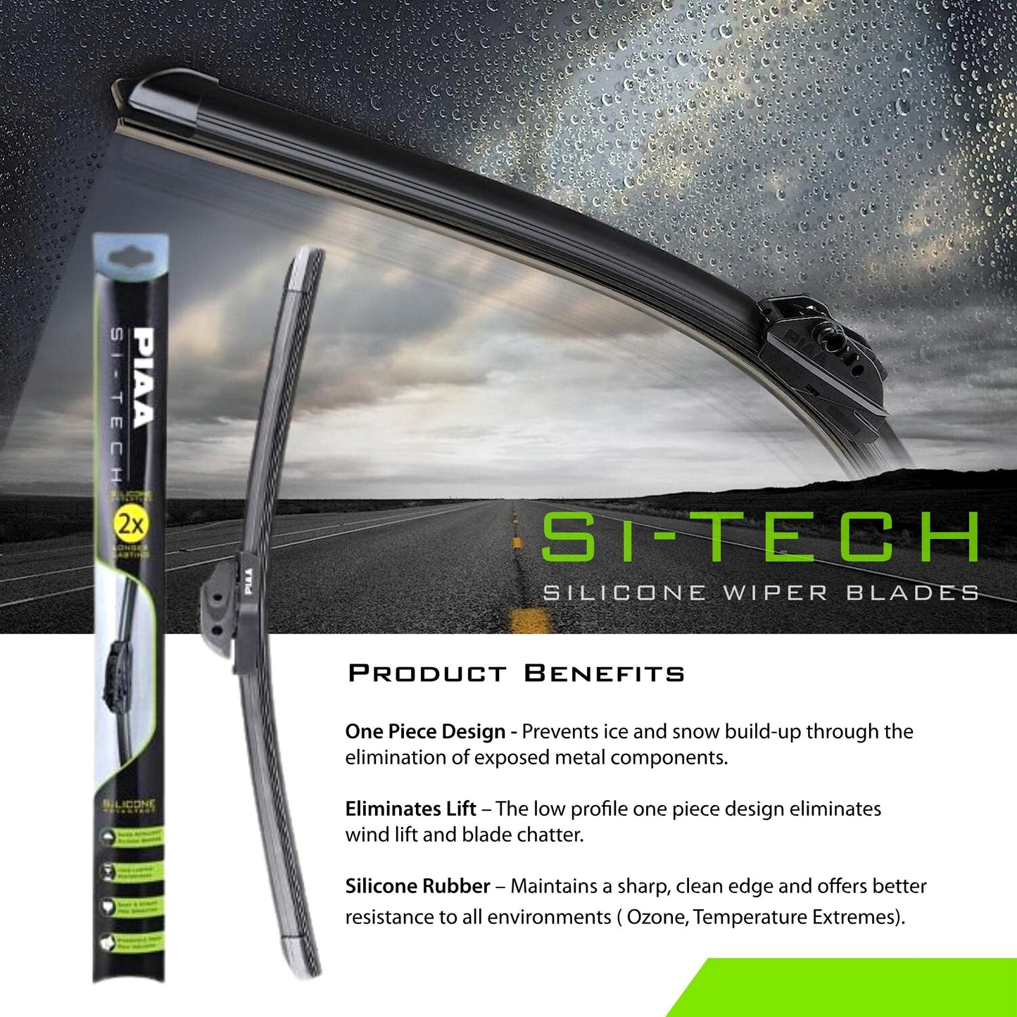 Piaa 97060 24-Inch (600mm) Si-Tech Silicone Wiper Blade, Premium All-Season OEM Windshield Wiper Replacement