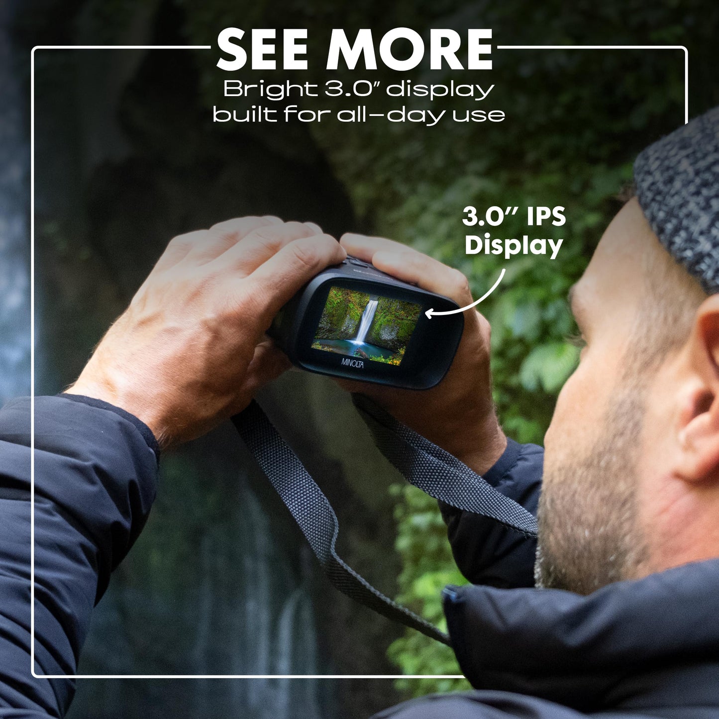 Minolta 10x25 Digital Night Vision Monocular w/Built-in 4K HD Video Camera (Black)