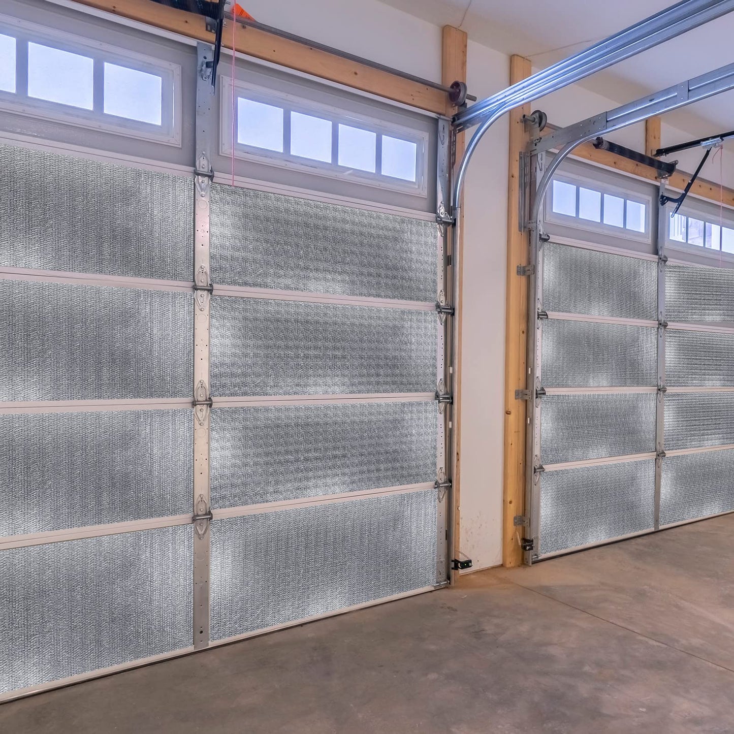 Gerrii 16 Pcs Garage Door Insulation Kit Double Bubble Insulation Panels Reflective Film Aluminum Radiant Barrier Thermal Shield with Adhesive Tape for Garage Greenhouse Attics Walls (24 x 54 Inch)
