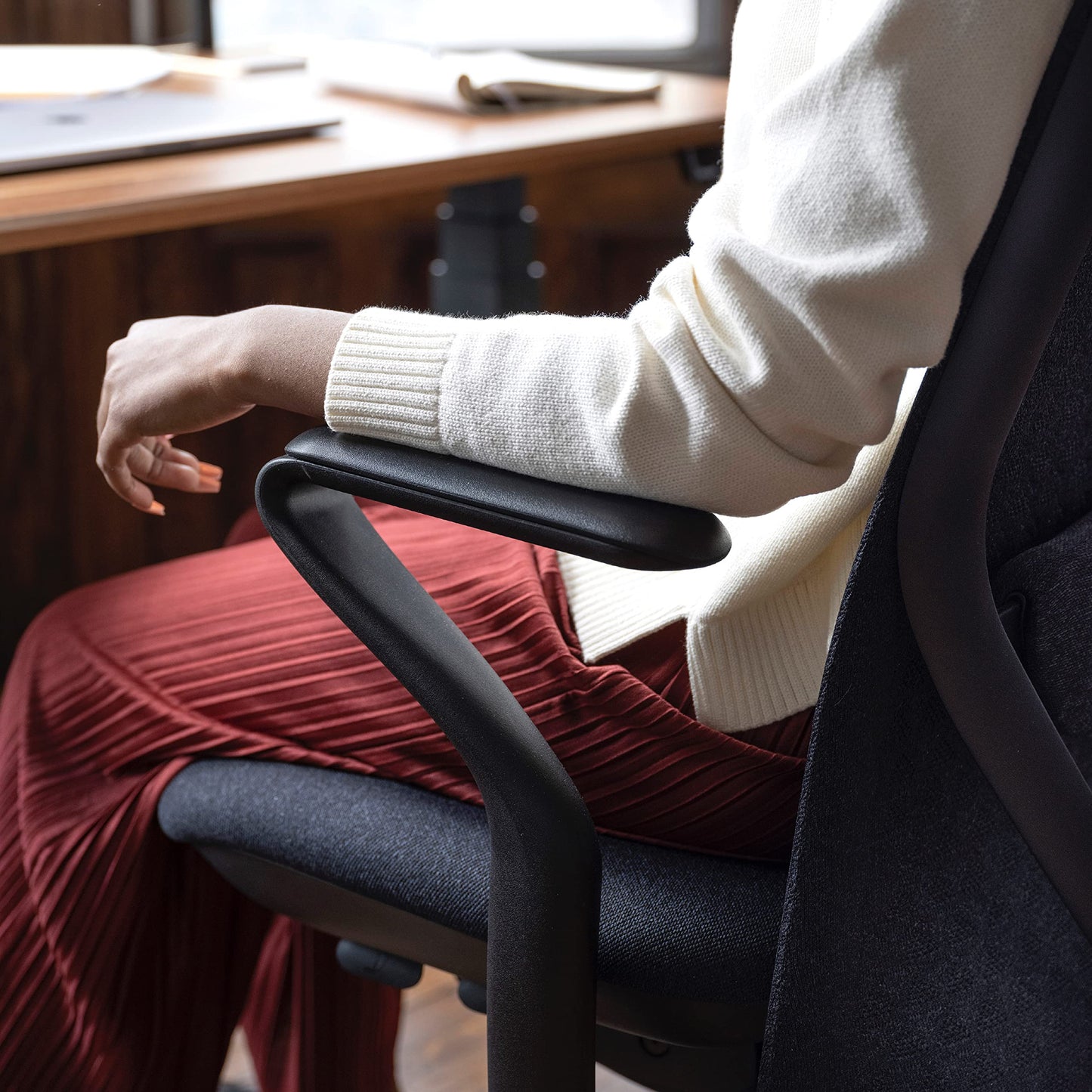 Branch Verve Chair - High Performance Executive Office Chair with Contoured Back and Adjustable Lumbar Support - High Density Foam Cushion and 3D Knit Back - Fits 5' to 6', Up to 275 lbs, Galaxy