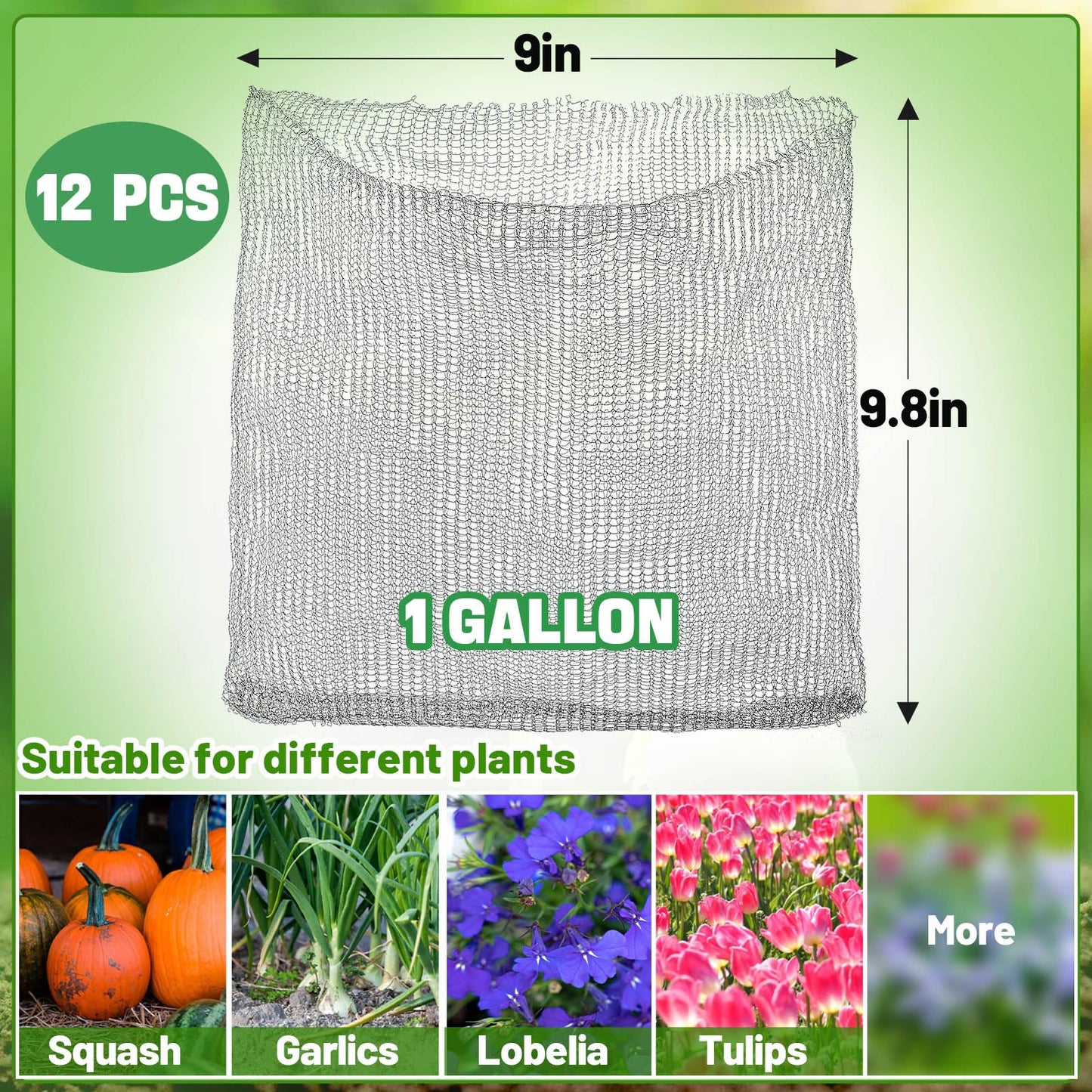 Aulock 1 Gallon Plant Root Protector for Gopher Voles Moles, 12 Pack Stainless Steel Guard Baskets Cages