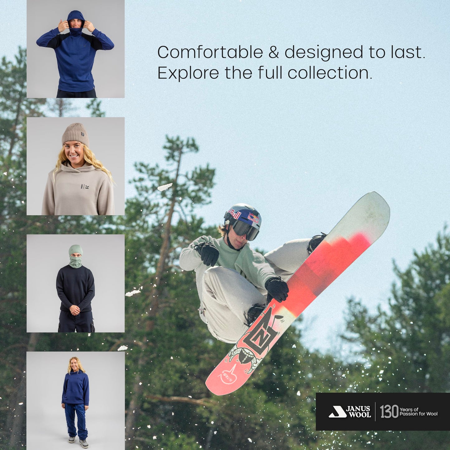Janus Wool Kleveland Merino Hoodie - 100% Wool Fleece Sweatshirt - Men, Women, Teens - Warm Winter Snowboarding Pullover - Brushed Interior - Adjustable Hem - Kangaroo Pocket - Large Beige