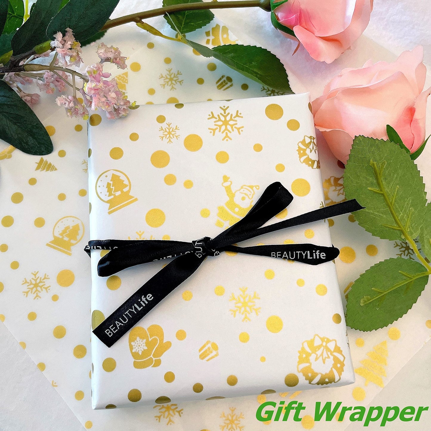 Suiwen Christmas Wax Paper Sheets Gold Dot Wax Paper Deli Wraps Tray&Basket Liner Greaseproof for Food (150)