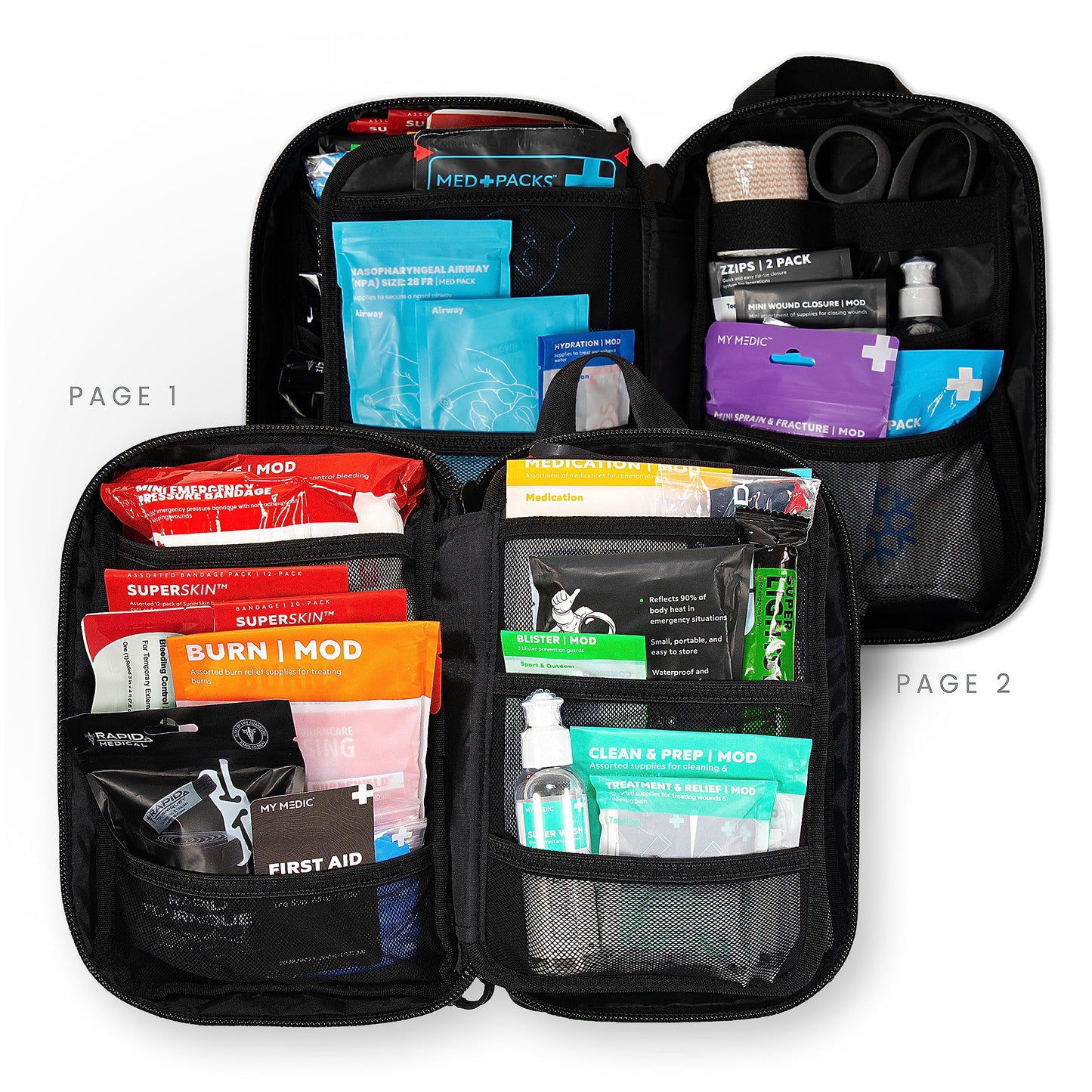 MY MEDIC MyFAK Standard Ifak First Aid Kit - 132 Life Saving Trauma and Medical Items - HSA&FSA Eligible Survival Kit for Camping or Your Car - Black