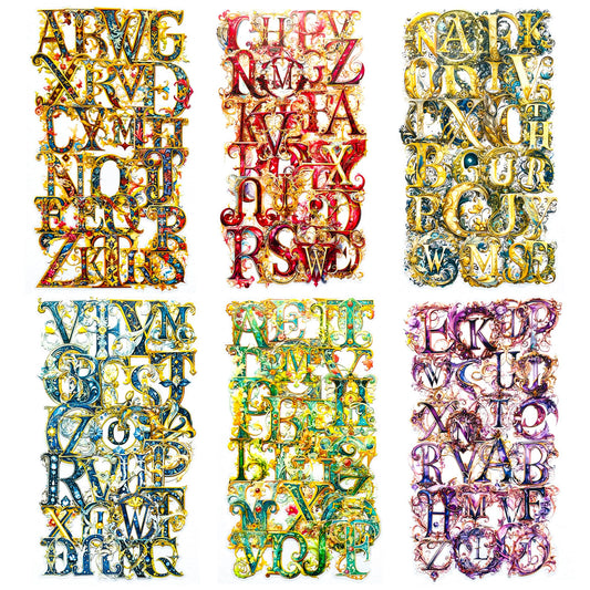 156 Pieces Baroque Art Letter Alphabet Sticker Set – Decorative Vintage Clear Font Aesthetic ABC Stickers for Scrapbooking, Journals, Resin Art Supplies