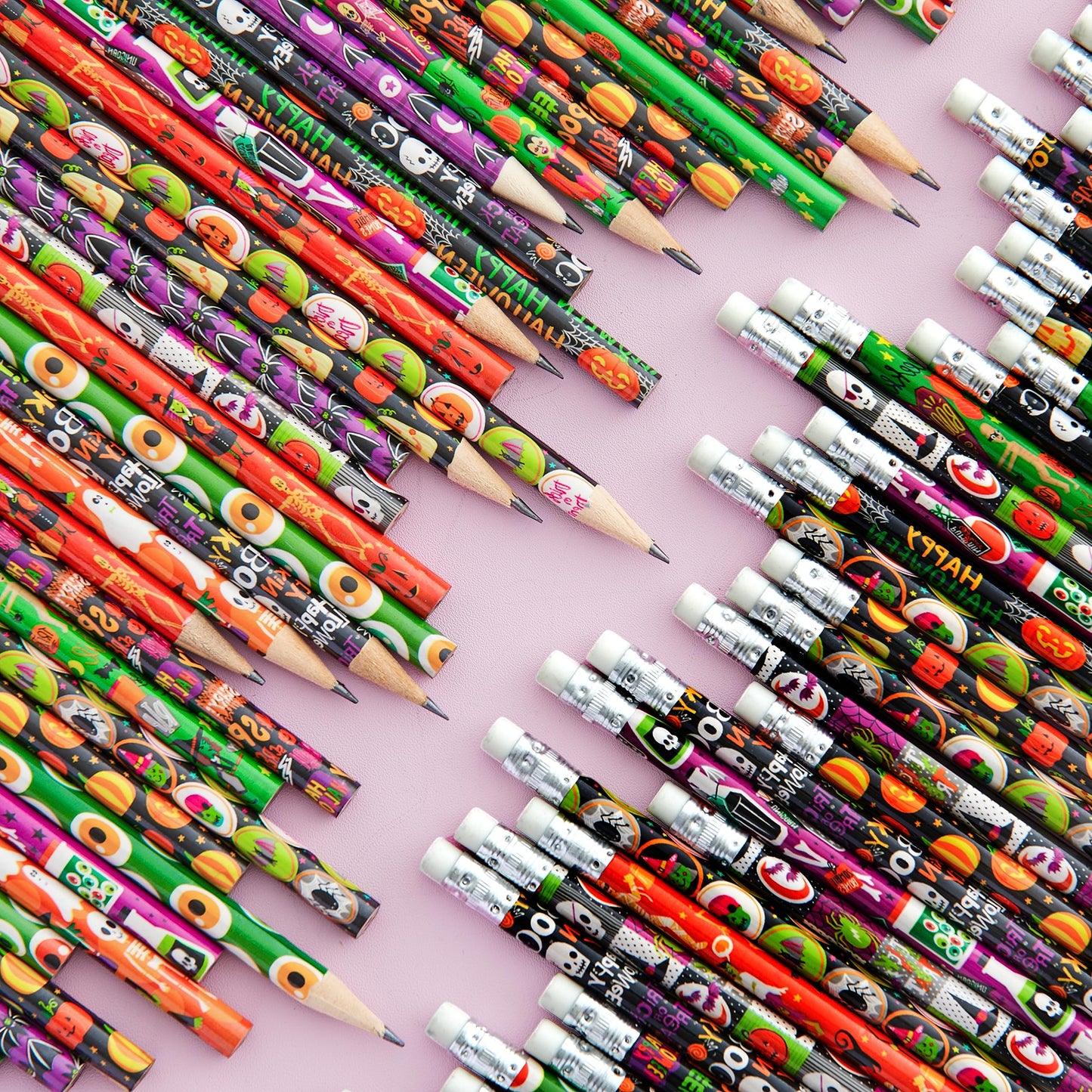 JOYIN 144 PCS Halloween Pencils with Eraser, 12 Designs Halloween Stationery Set for Kids Gifts Prizes, Wooden Drawing Pencils, Classroom Party Favor Supplies, Trick or Treat Goodies Bags Fillers