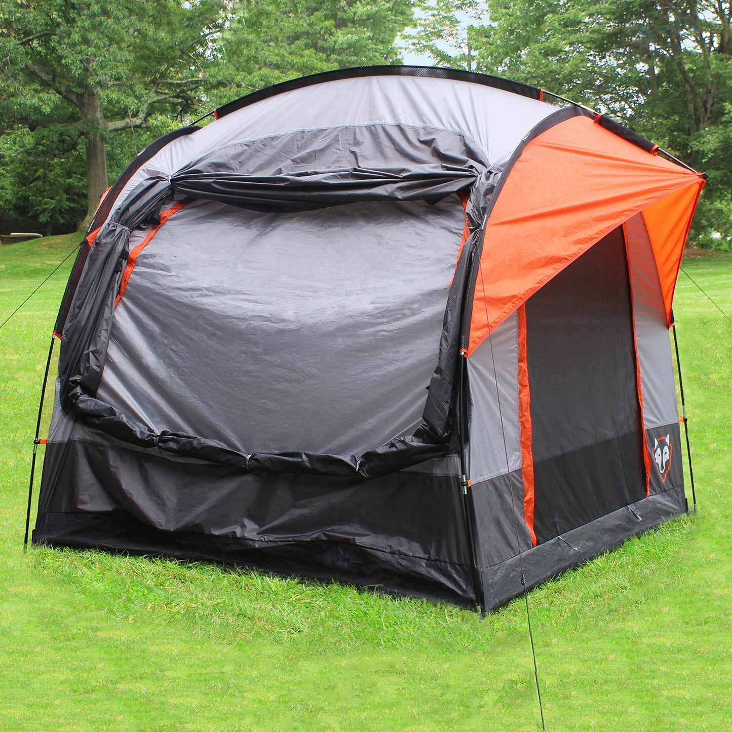 Rightline Gear 6-Person SUV Tent Attachment for Camping, 8 by 8 by 7.2 Feet, Water-Resistant, Zipper, Rainfly, 26"L x 10"W x 10"H, Orange