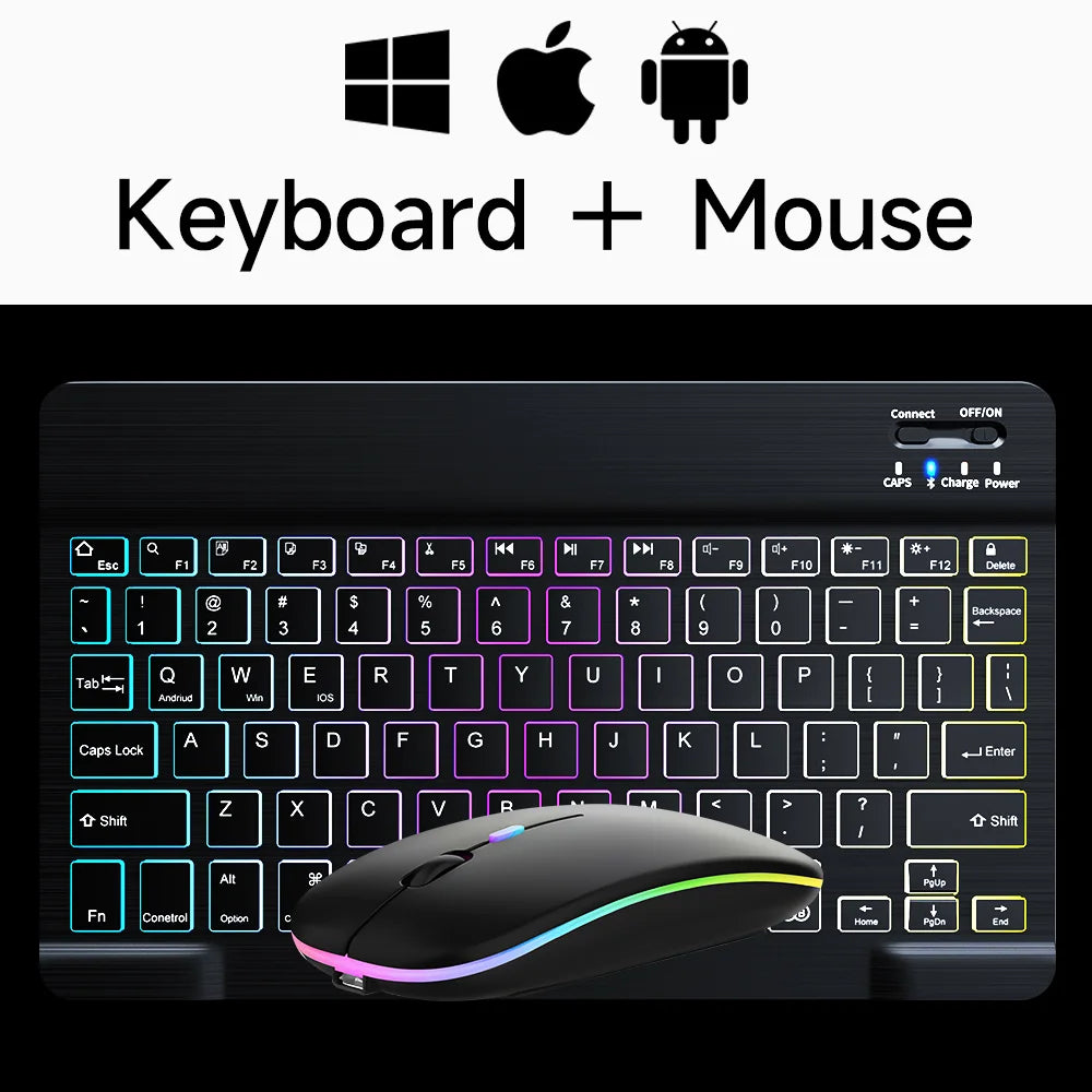 Xiaomi Wireless Bluetooth Backlit Keyboards RGB Colorful Gradient Luminous Mini Keyboard And Mouse Set For Apple Samsung Tablet