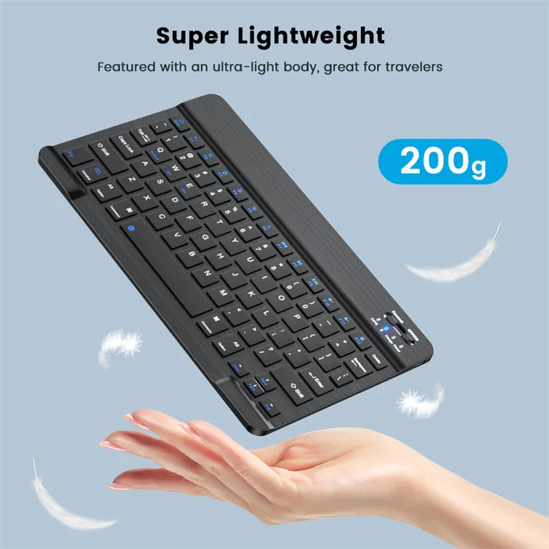 For Ipad Tablet Azerty Thai Keyboard With Arabic French Russian Spanish Bluetooth Wireless Keyboard Mouse Android Universal 10"